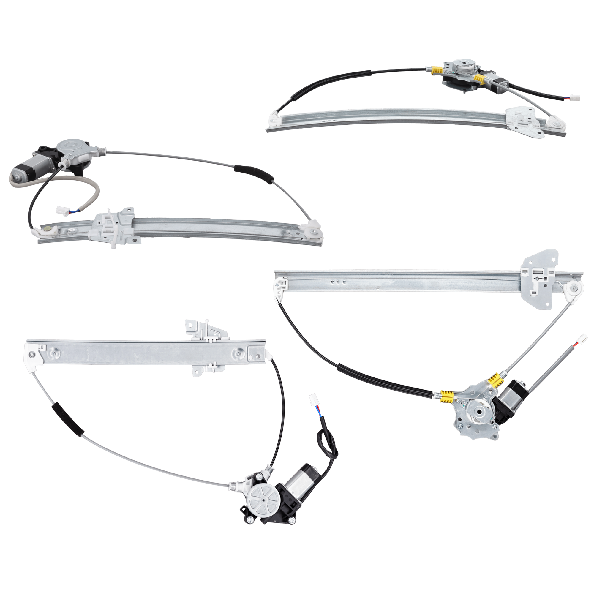 AM MPV 00-06 FRONT AND REAR WINDOW REGULATOR RH AND LH Power w Motor SKU SET JM491737-4 Partslink MA1350107 MA1351107 MA1550113 MA1551113 OEM LC6258590D LC6259590D LC627259