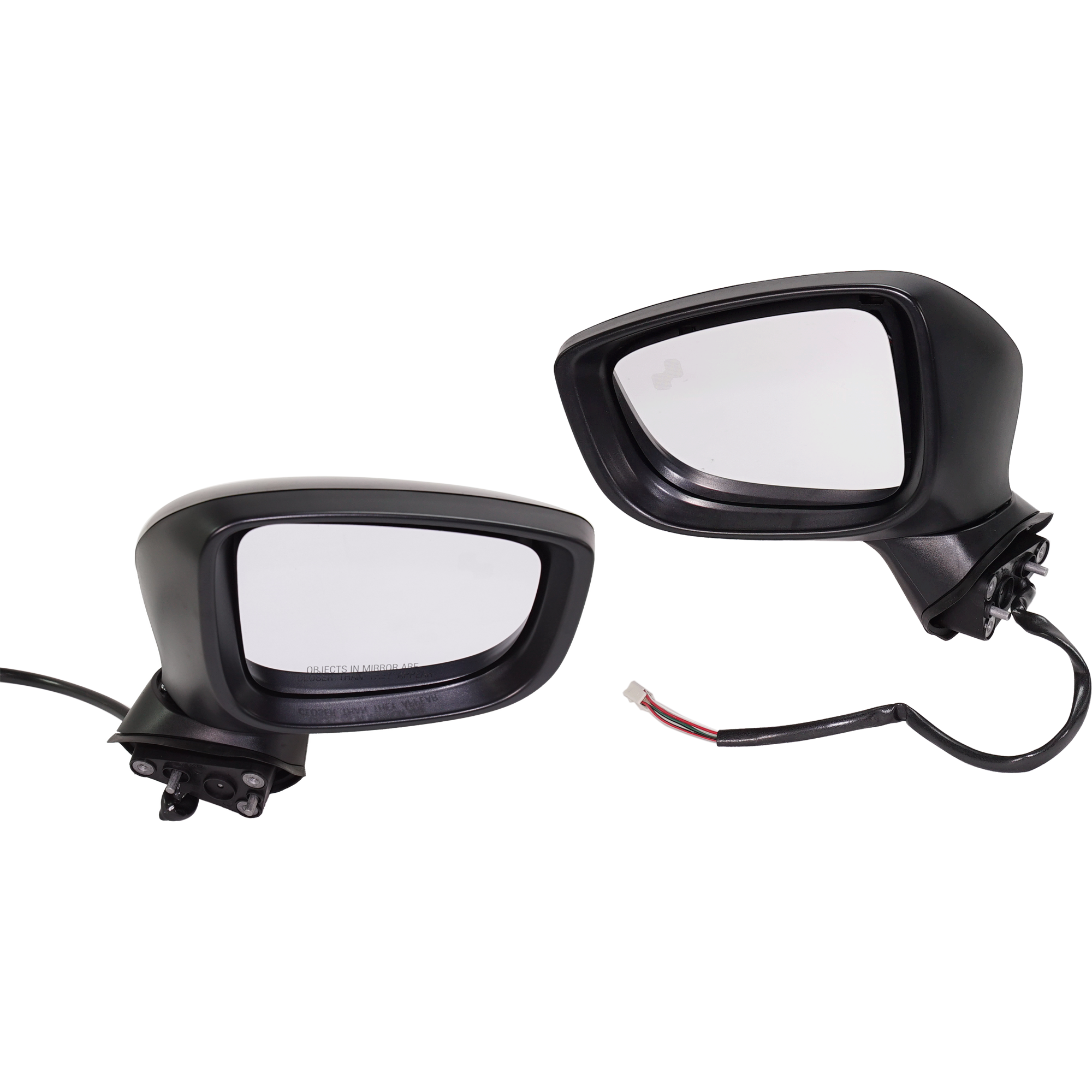 AM MAZDA 3-14-16 MIRROR RH AND LH Power Manual Folding Non Heated Paintable No Signal Light and Blind Spot Feature HB Sedan Japan Built Vehicle SKU SET JMA07ER Partslink MA1320192 MA1321192 OEM BHP369121D PFM BHP1691N151 GJS