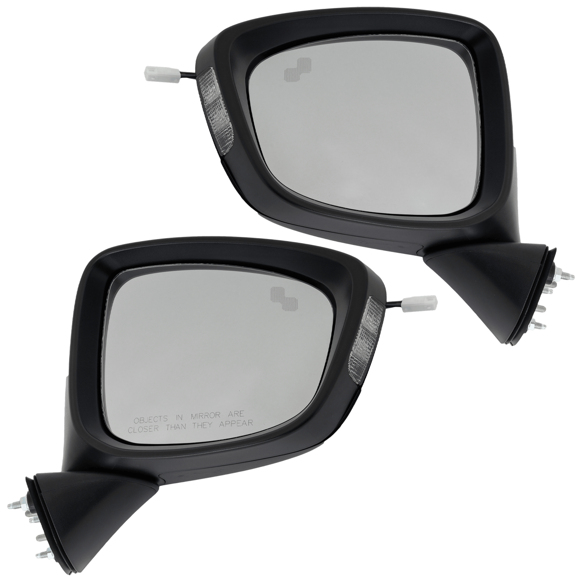AM CX 5-14-15 MIRROR RH AND LH Power Manual Folding Heated Paintable Grand Touring Model w BSD in Glass and In housing Signal Light No Auto dimming and Memory SKU SET JMA100ER S Partslink MA1320226 MA1321226 OEM KE4069121K KD53691N1B51 KE4069