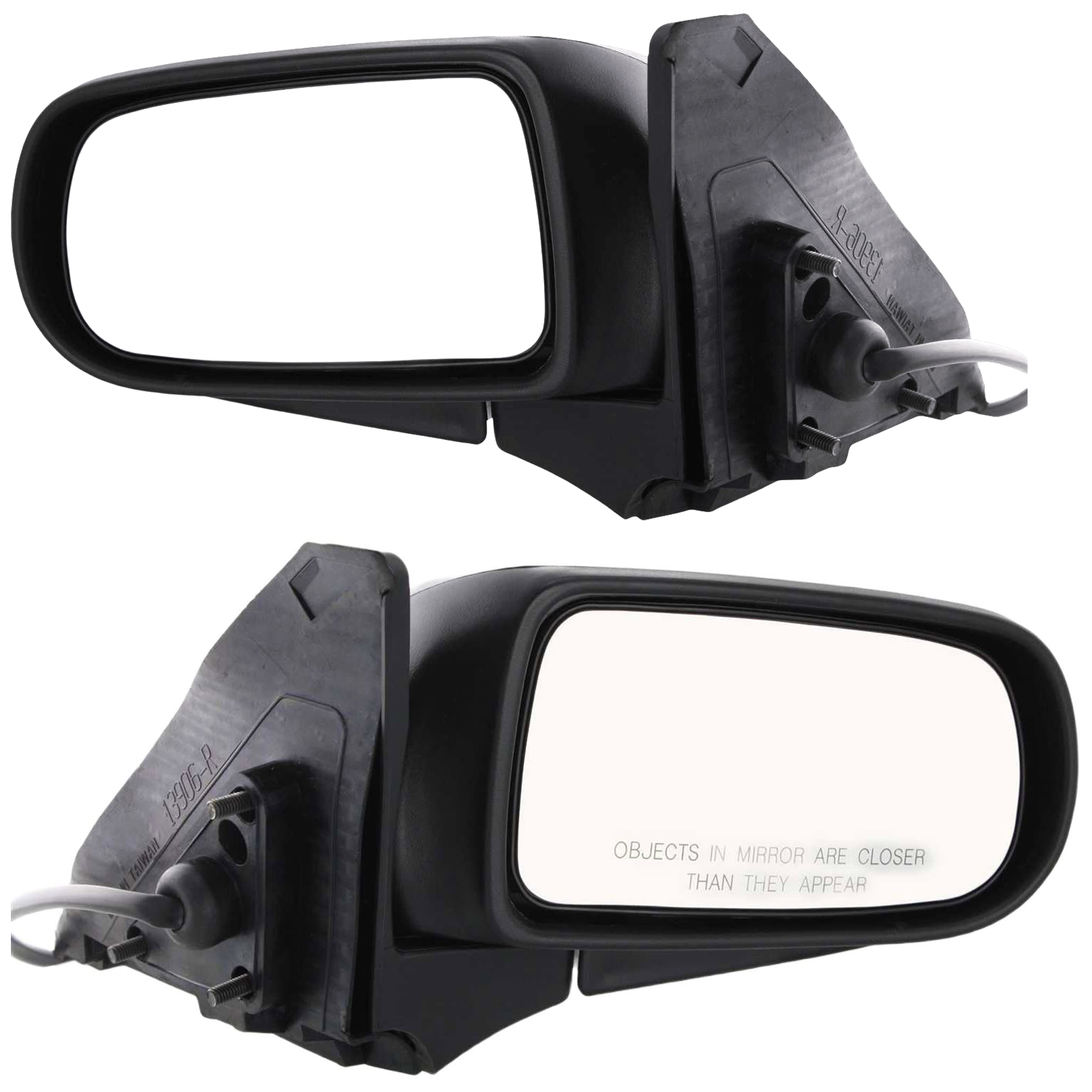 AM PROTEGE 99-03 MIRROR RH AND LH Power Manual Folding Non Heated Textured SKU SET JMA35ER Partslink MA1320130 MA1321130 OEM BJ0G69120A BJ0G69180A