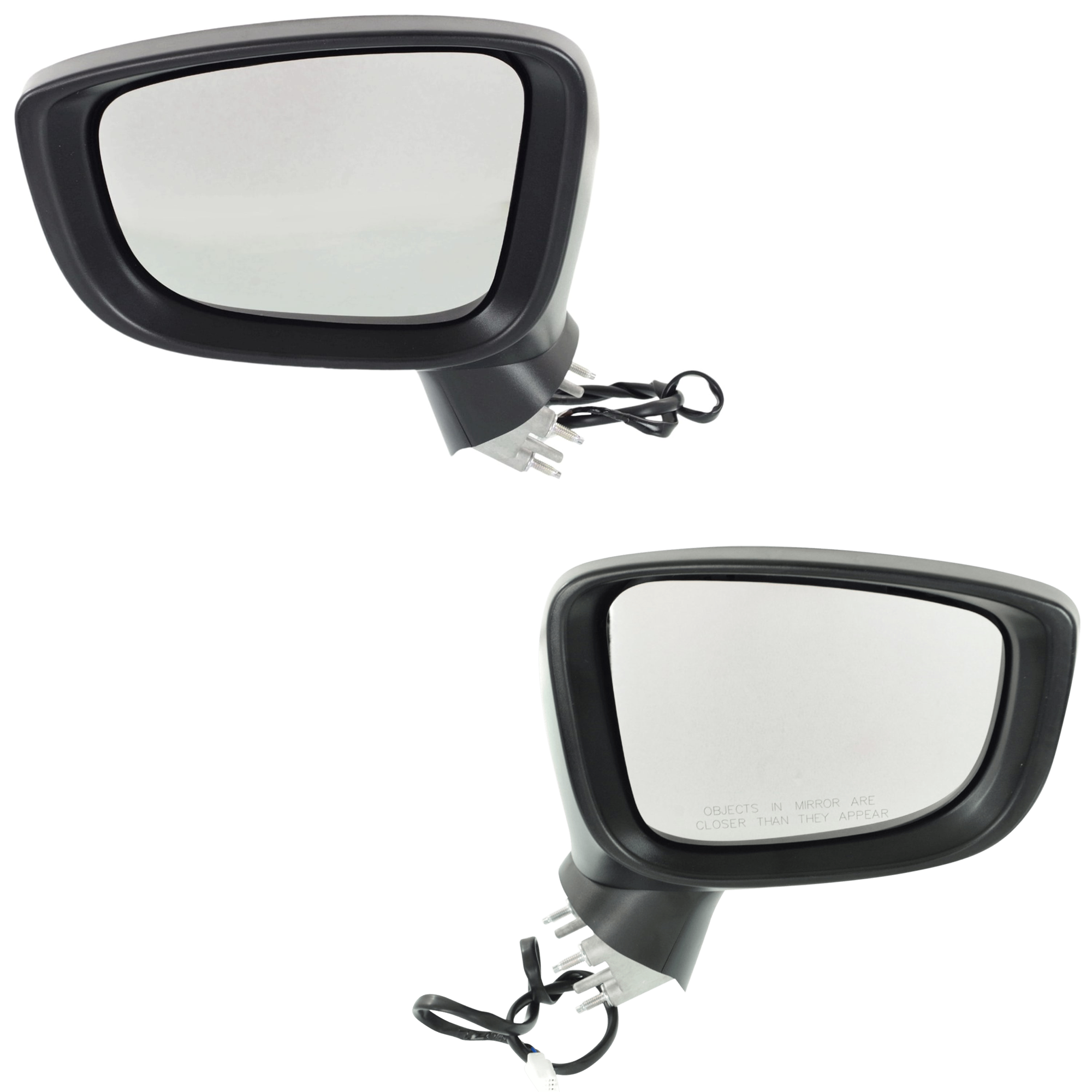 AM MAZDA 3-14-16 MIRROR RH AND LH Power Manual Folding Non Heated Paintable No BSD and Signal Light HB Sedan Japan Built Vehicle SKU SET JMA85ER Partslink MA1320181 MA1321181 OEM BHN969121E PFM BJS769121A BHN9