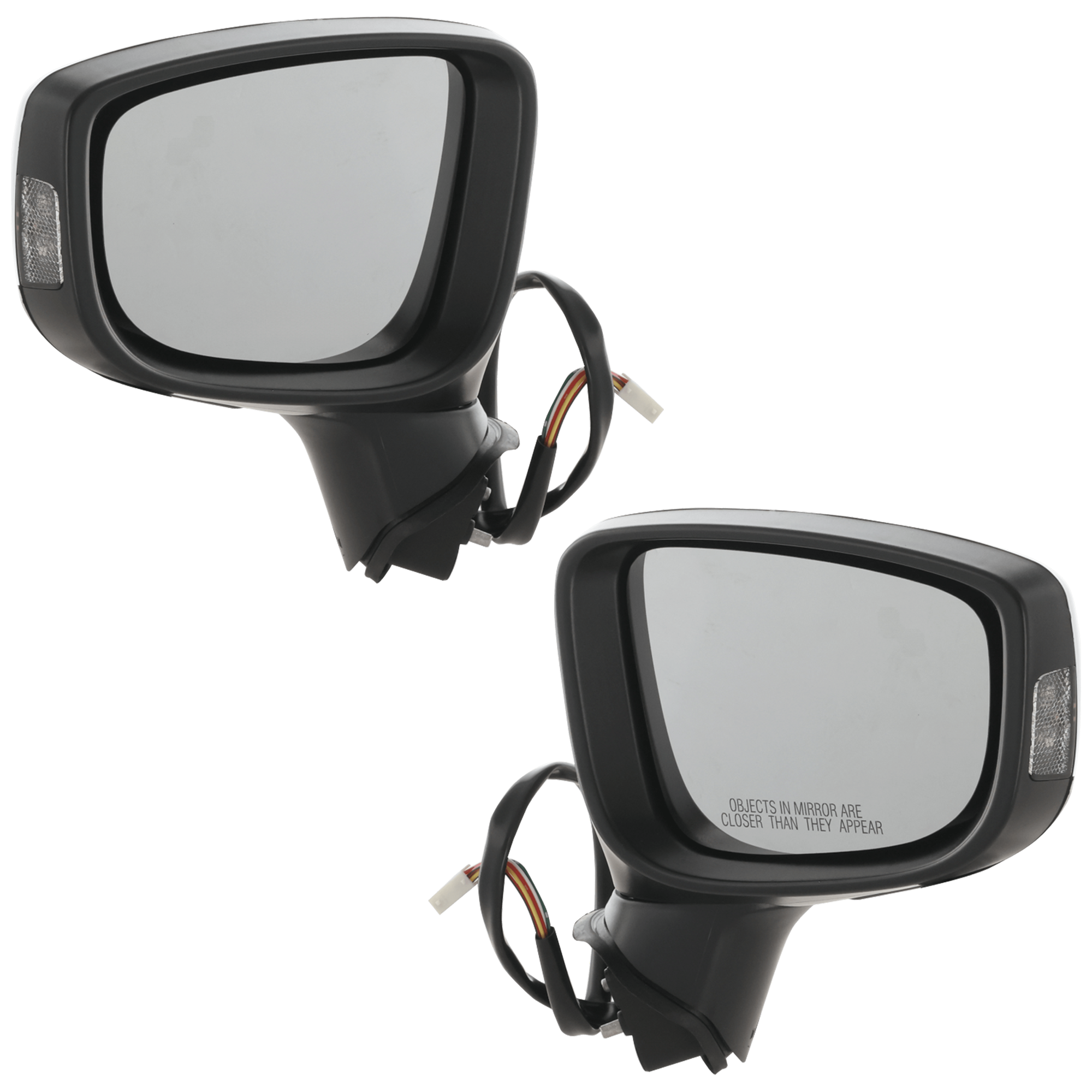 AM MAZDA 3-14-16 MIRROR RH AND LH Power Manual Folding Non Heated Paintable w BSD and Signal Light HB Sedan Mexico Built Vehicle SKU SET JMA87ER S OEM BJT969121B BJT969181A