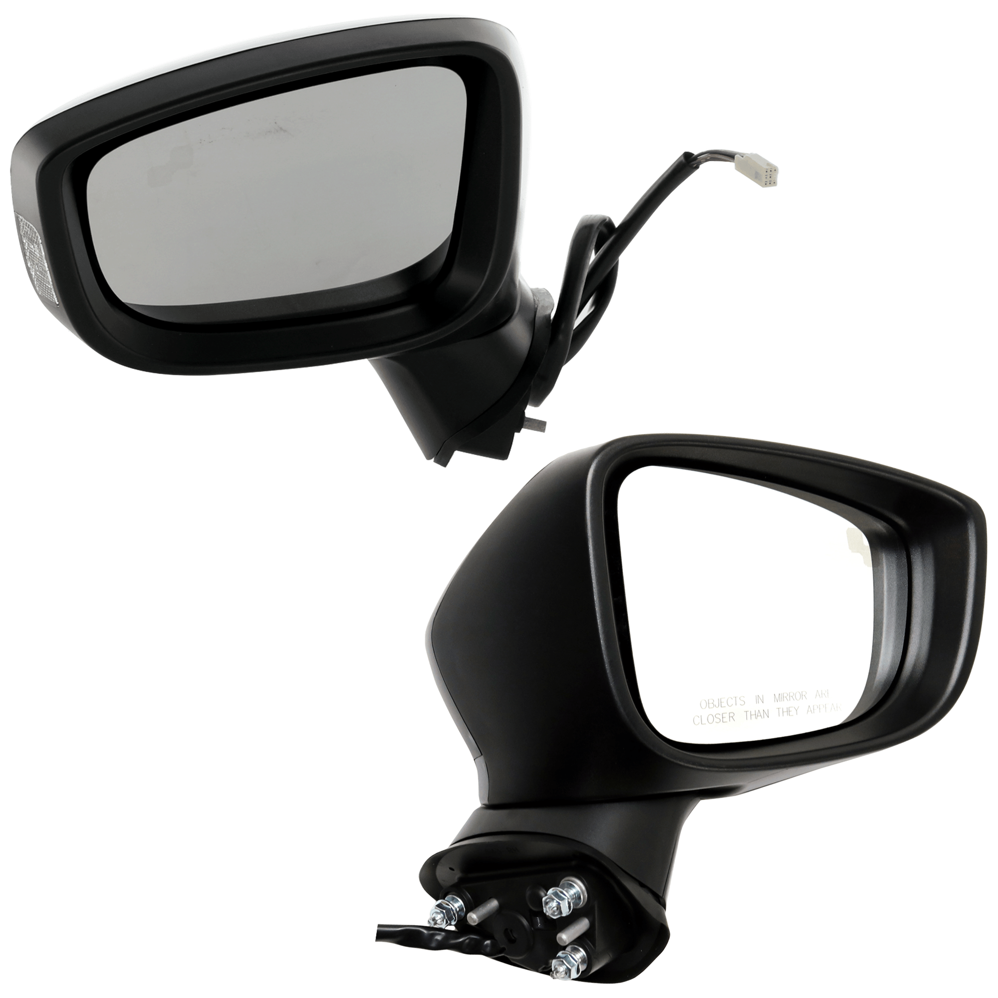AM MAZDA 3-14-16 MIRROR RH AND LH Power Manual Folding Heated Paintable w BSD and Signal Light HB Sedan Japan Mexico Built Vehicle SKU SET JMA88ER S Partslink MA1320190 MA1321190 OEM BJD569121F BJT769121A BJD56918