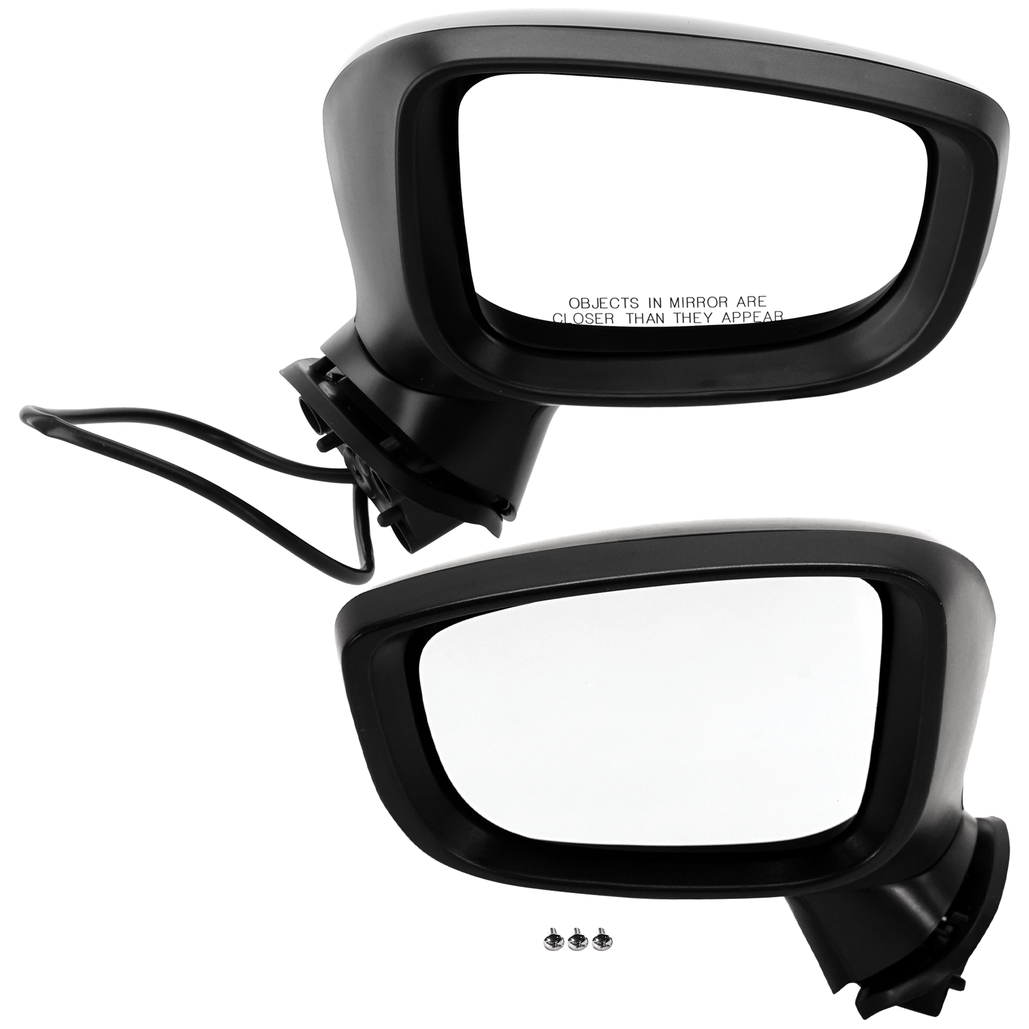 AM MAZDA 3-17-18 MIRROR RH AND LH Power Manual Folding Non Heated Paintable No BSD and Signal Light Japan Built Vehicle SKU SET JMA93ER Partslink MA1320183 MA1324124 MA1321183 MA1325124 OEM BABF69121A GRT6691G1 B63B691N1