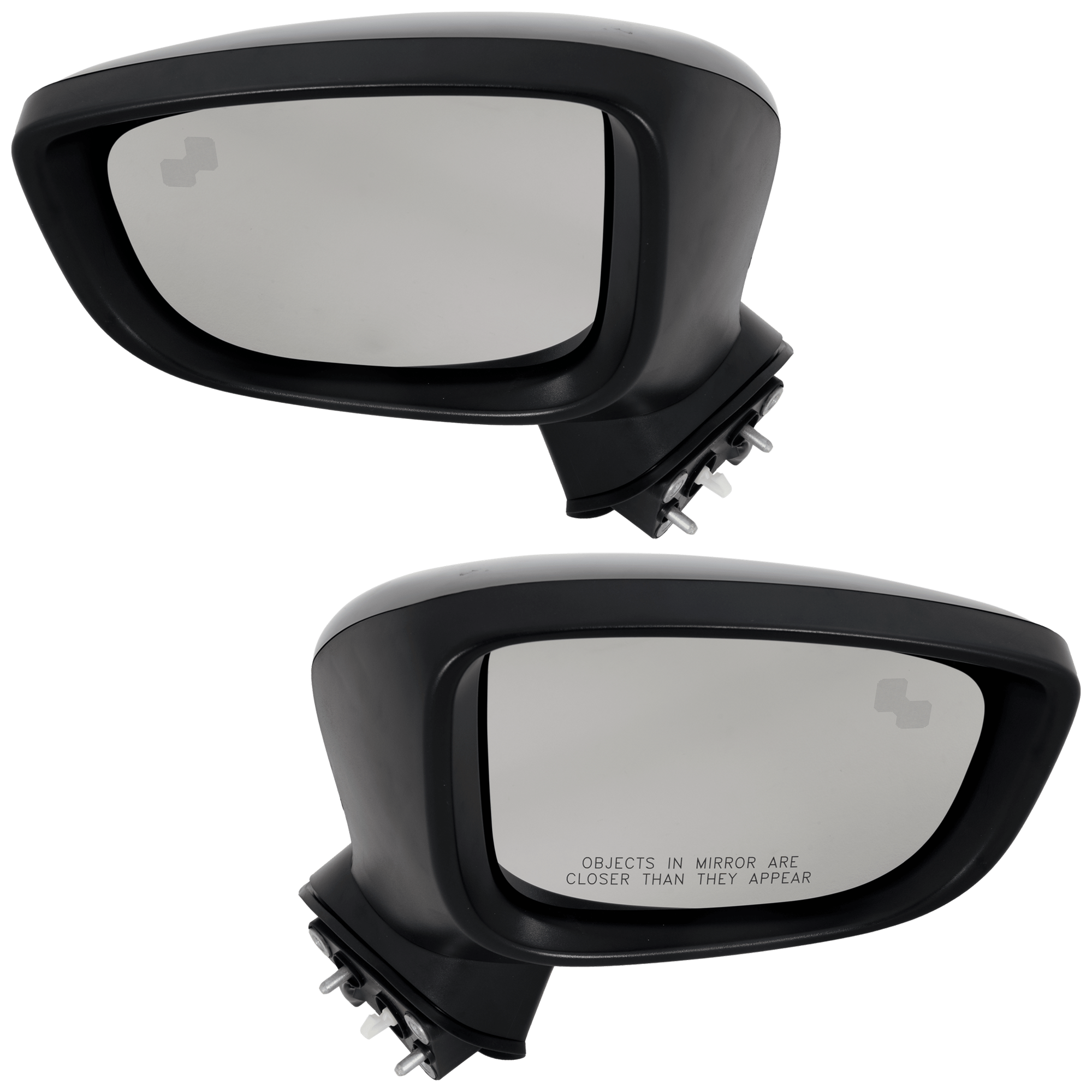 AM MAZDA 3-17-18 MIRROR RH AND LH Power Manual Folding Non Heated Paintable w BSD and Signal Light Mexico Built Vehicle Hatchback Sedan SKU SET JMZ89ER S Partslink MA1320245 MA1321245 OEM BAJD69121B PFM BAJD69181B PFM