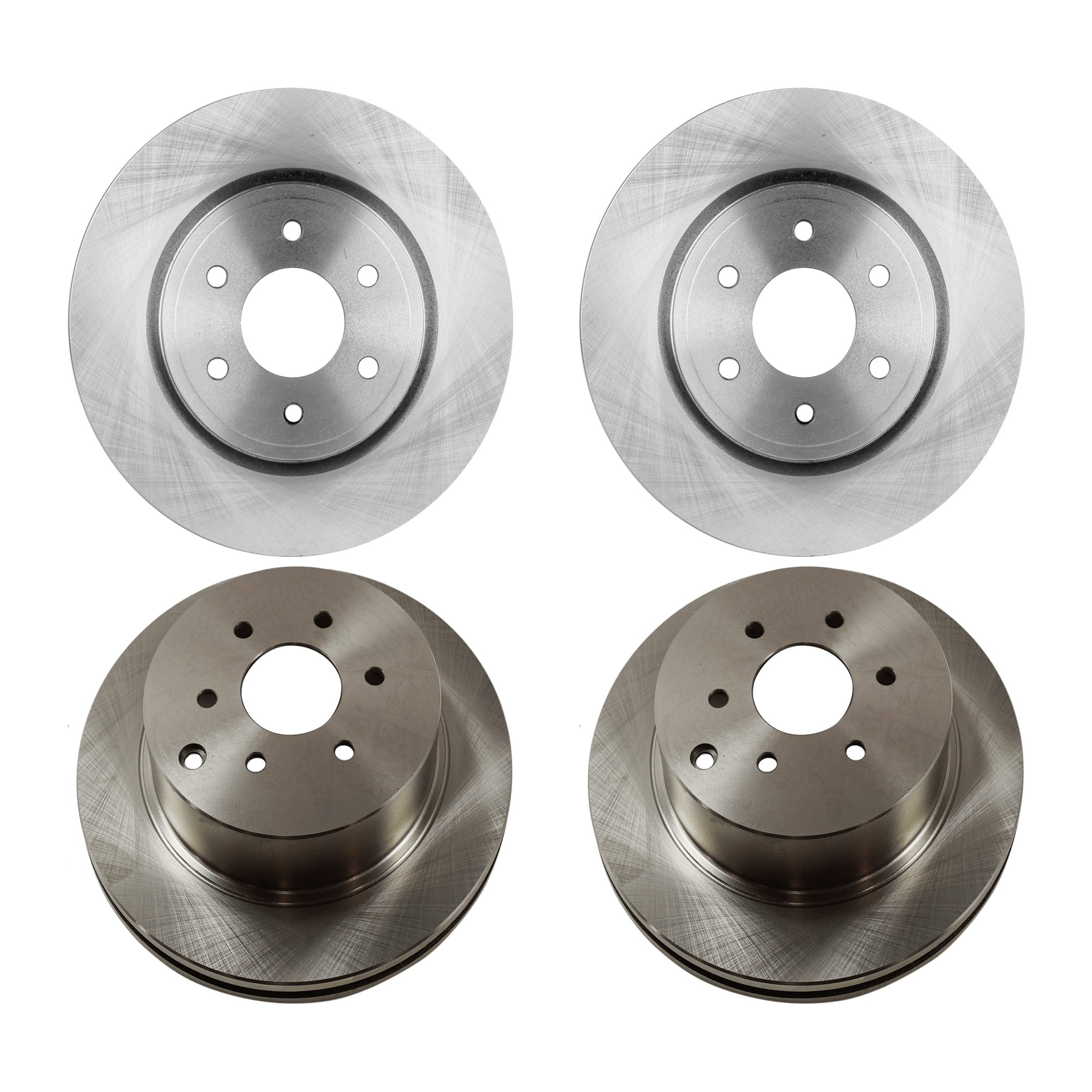 AM PATHFINDER 04-12 FRONT AND REAR BRAKE DISC Plain Surface Vented 6 Lugs 4 Wheel Set SKU SET JN27110036-4 B OEM 40206EB300-40206EA00A 402069BE