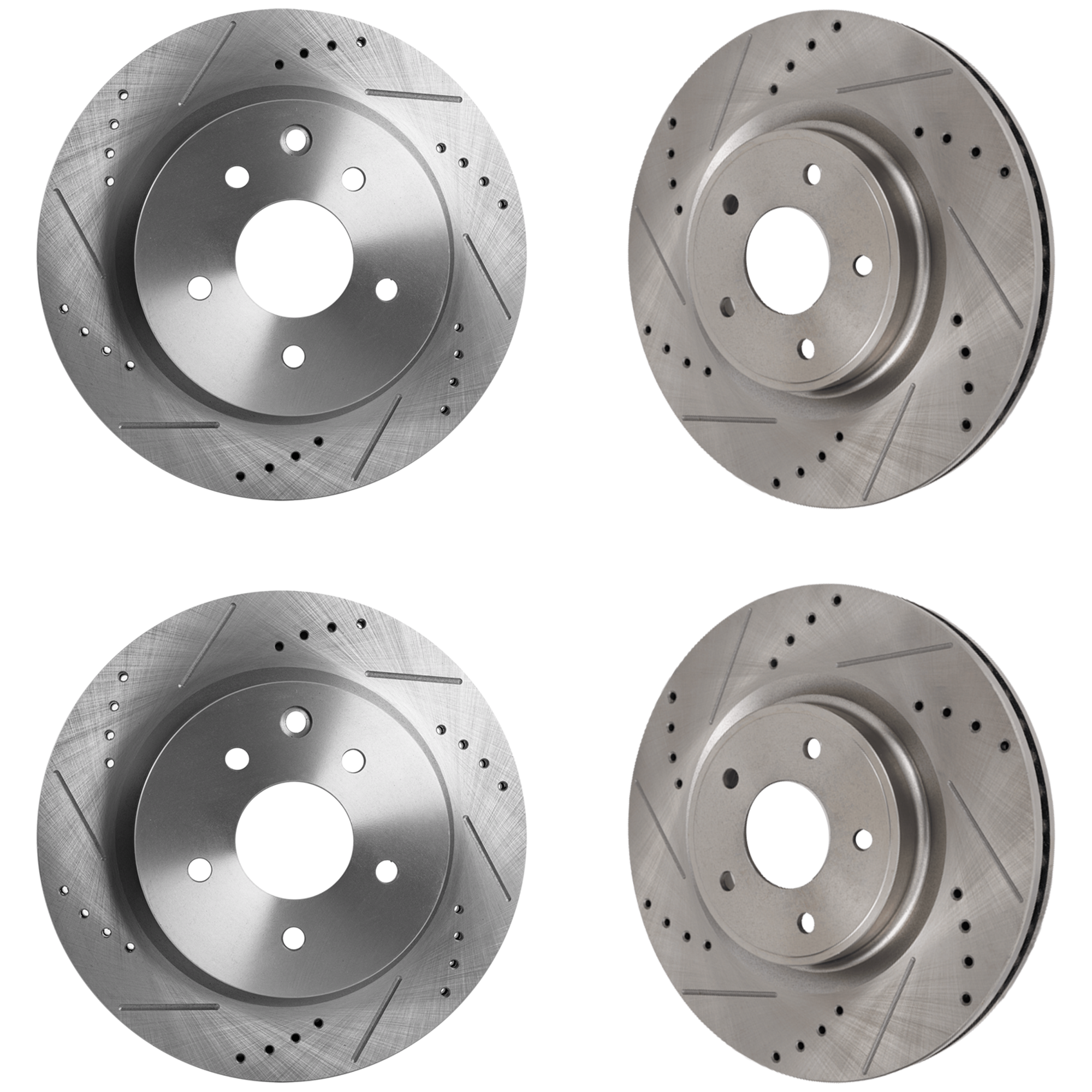 AM QX50-16-17 FRONT AND REAR BRAKE DISC RH AND LH 4 Wheel Set Cross drilled and Slotted SKU SET JN27110038DRS4 OEM 31-387-315-304-462-400-000-000-000