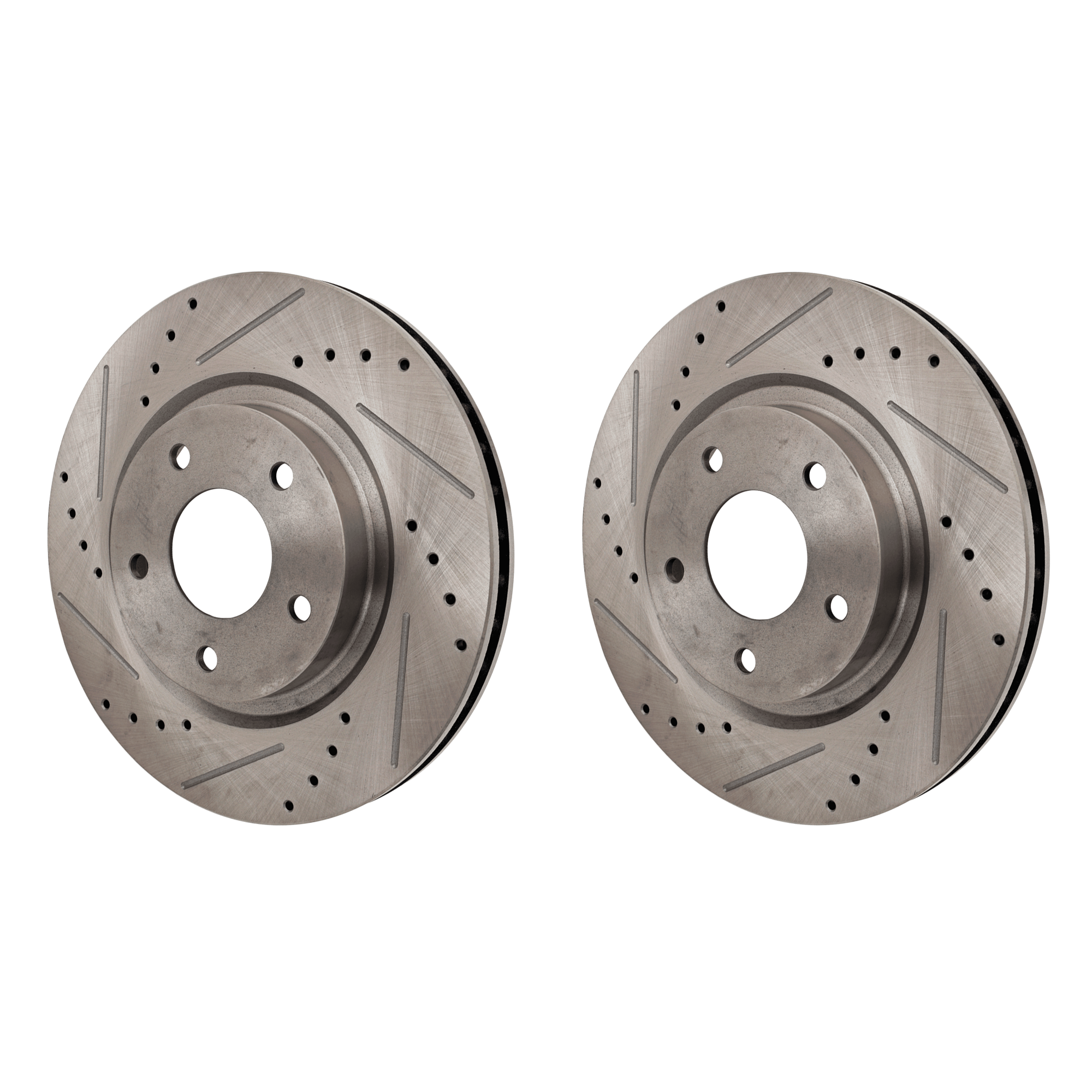 AM SENTRA 07-12 ROGUE 08-13 FRONT BRAKE DISC RH AND LH Cross drilled and Slotted SKU SET JN27110046DRS2 OEM 31512-44592-0833014-850043-900