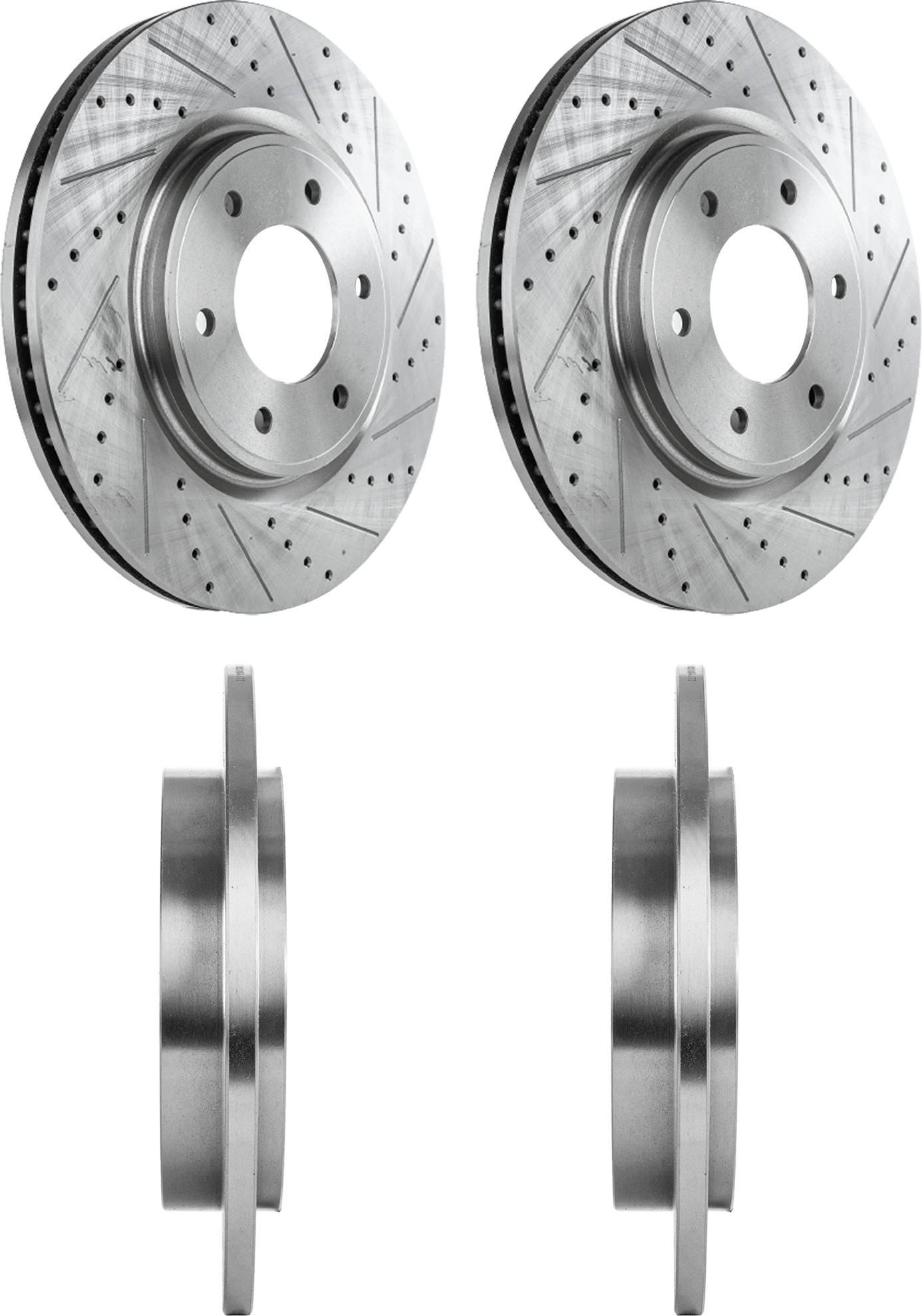 AM TITAN 07-23 ARMADA 08-19 QX56-08-10 FRONT AND REAR BRAKE DISC RH AND LH Plain Surface Vented 4 Wheel Set SKU SET JN27110054DRS4 OEM 31329-145475-0833011-980198-48