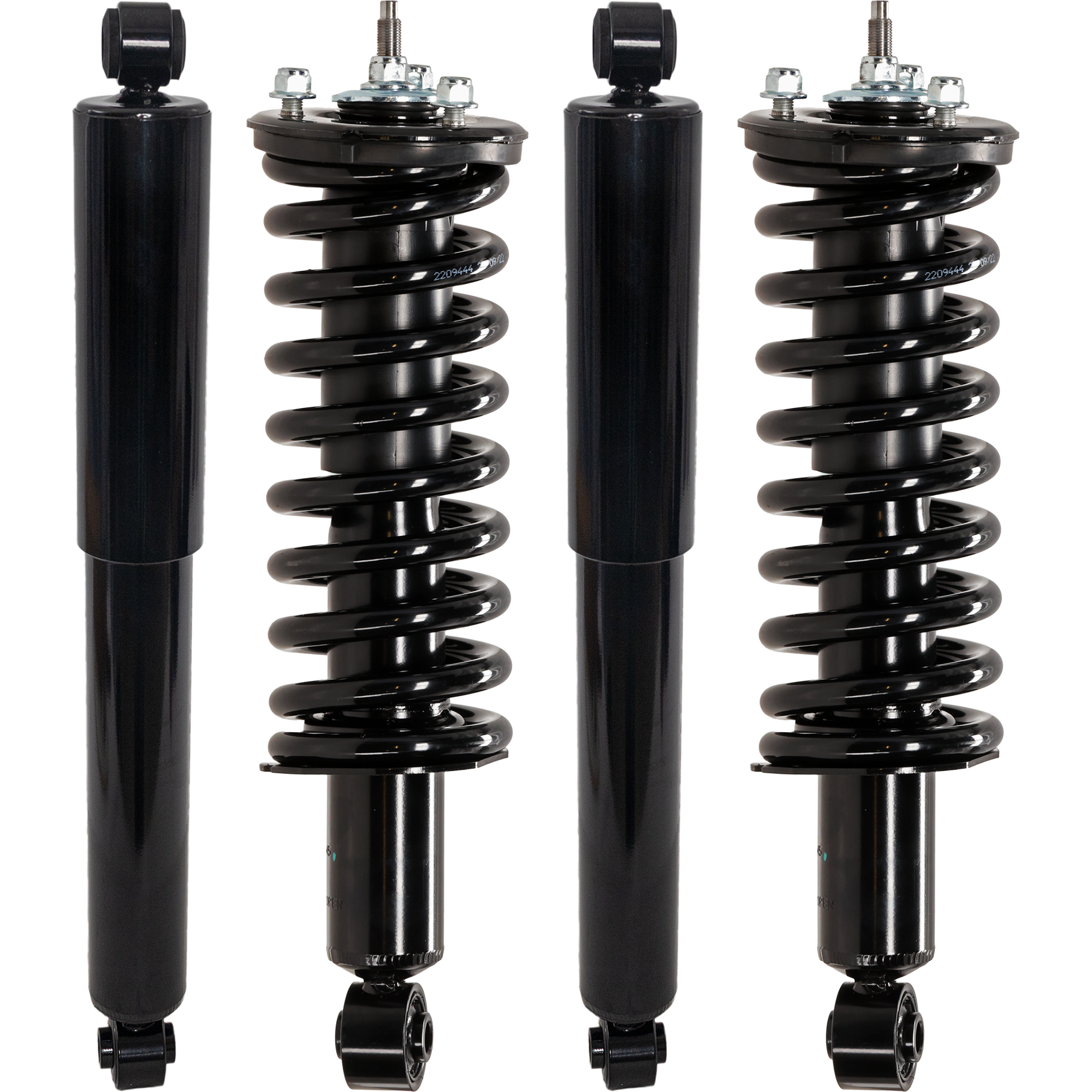 AM FRONTIER 05-19 EQUATOR 09-12 FRONT AND REAR SHOCK AND FULLY LOADED STRUT RH AND LH Gas Charged Twin tube SKU SET JN28050007-4 OEM 33NS1158-3345682-11296 SR4201