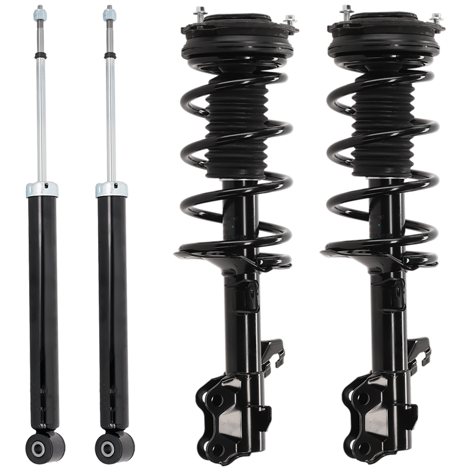 AM VERSA 07-12 FRONT FULLY LOADED STRUT AND REAR SHOCK ABSORBER RH AND LH Gas Charged Twin tube Front Wheel Drive SKU SET JN280543-3 OEM E4302EM30C E4302ZN90D E4303EM3