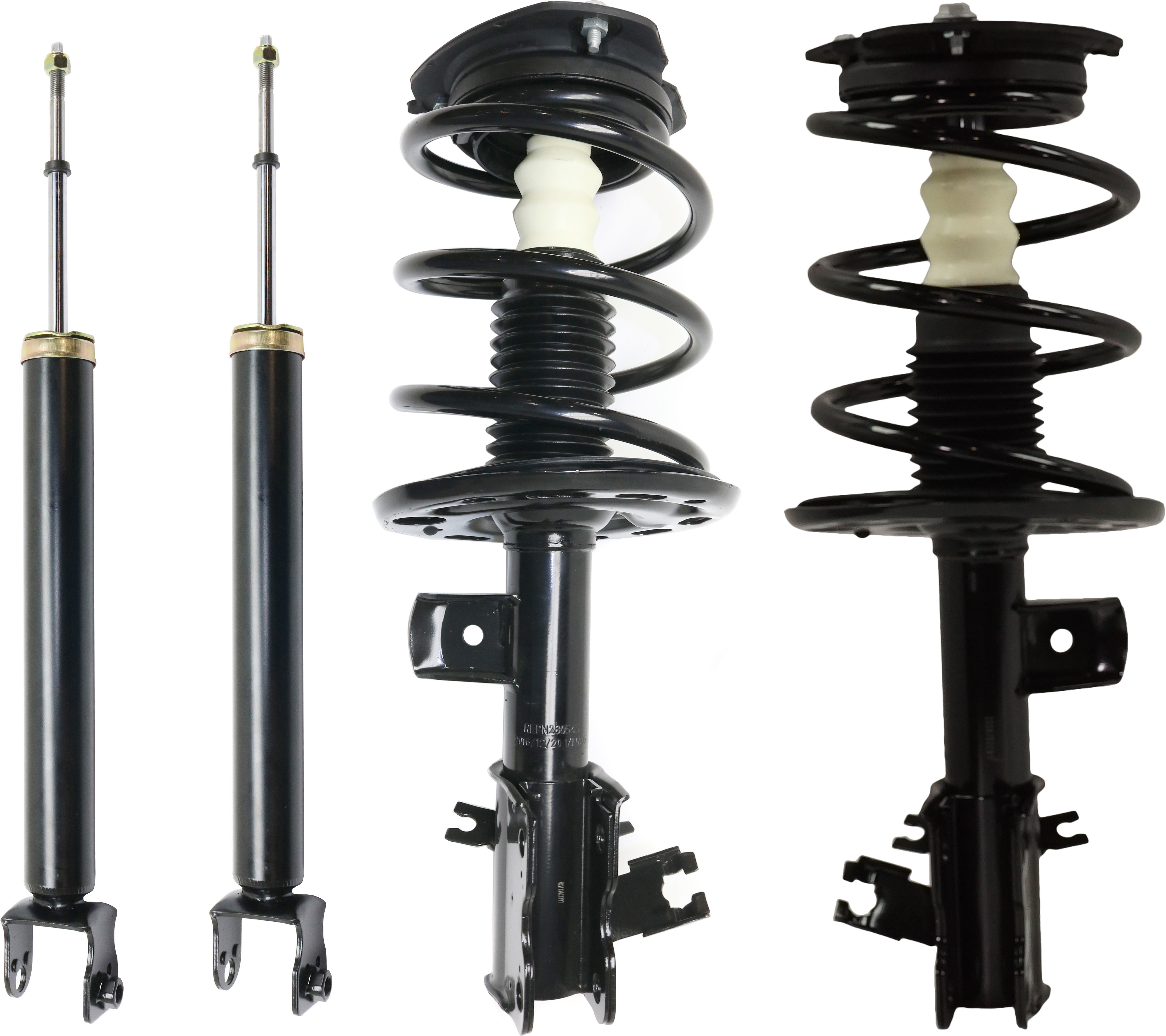 AM ALTIMA 07-13 FRONT AND REAR SHOCK AND FULLY LOADED STRUT RH AND LH Gas Charged Twin tube Set of 4 SKU SET JN280545-4 OEM E4302JA02A E4302JA01B E4303JA0