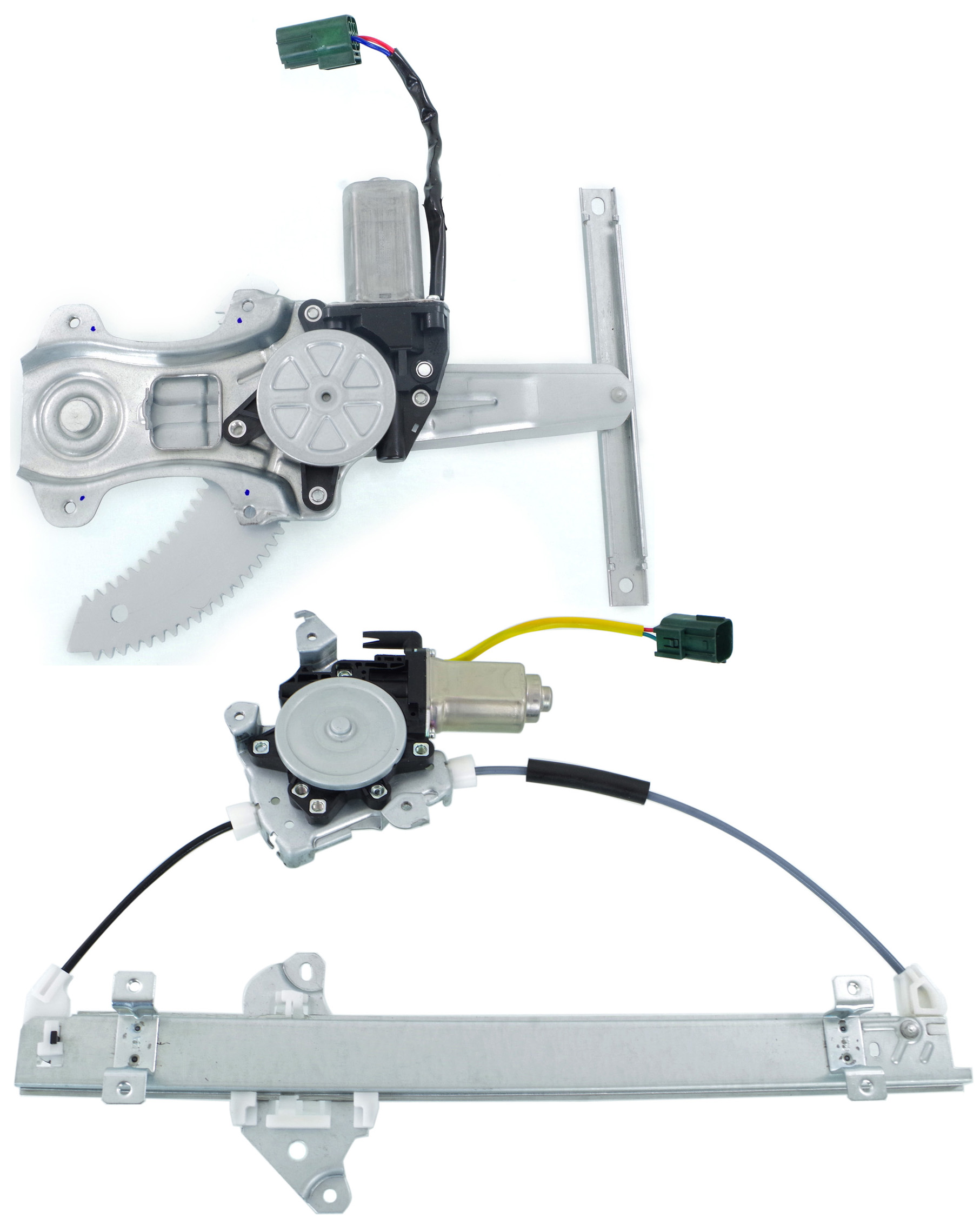 AM JUKE 11-15 FRONT AND REAR WINDOW REGULATOR RH Power w Motor SKU SET JN462937-2R Partslink NI1351150 NI1551134 OEM 807201KA0A PFM 827201U600 PFM