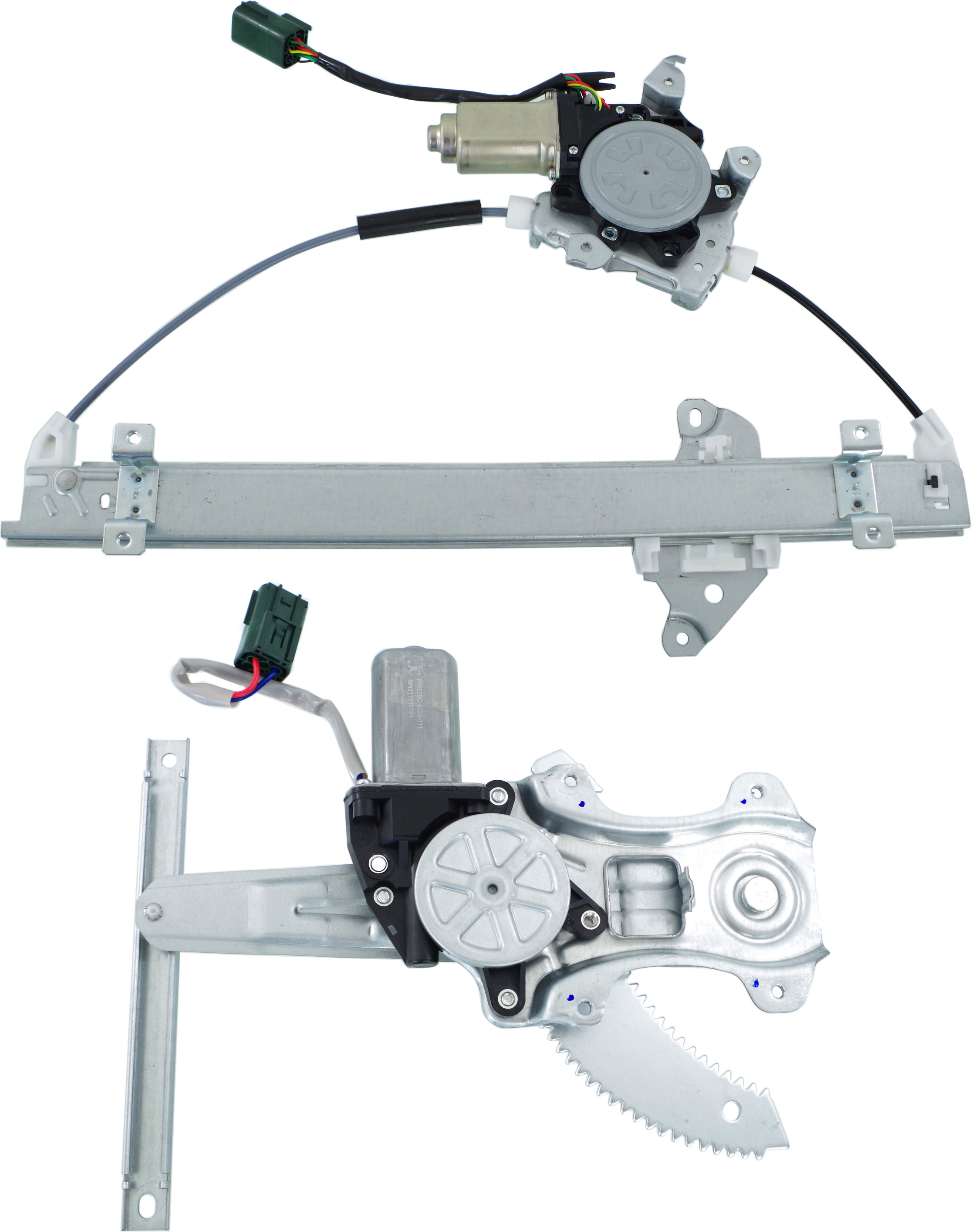 AM JUKE 11-15 FRONT AND REAR WINDOW REGULATOR LH Power w Motor SKU SET JN462938-2L Partslink NI1350150 NI1550134 OEM 807211KA0A PFM 827211U600 PFM