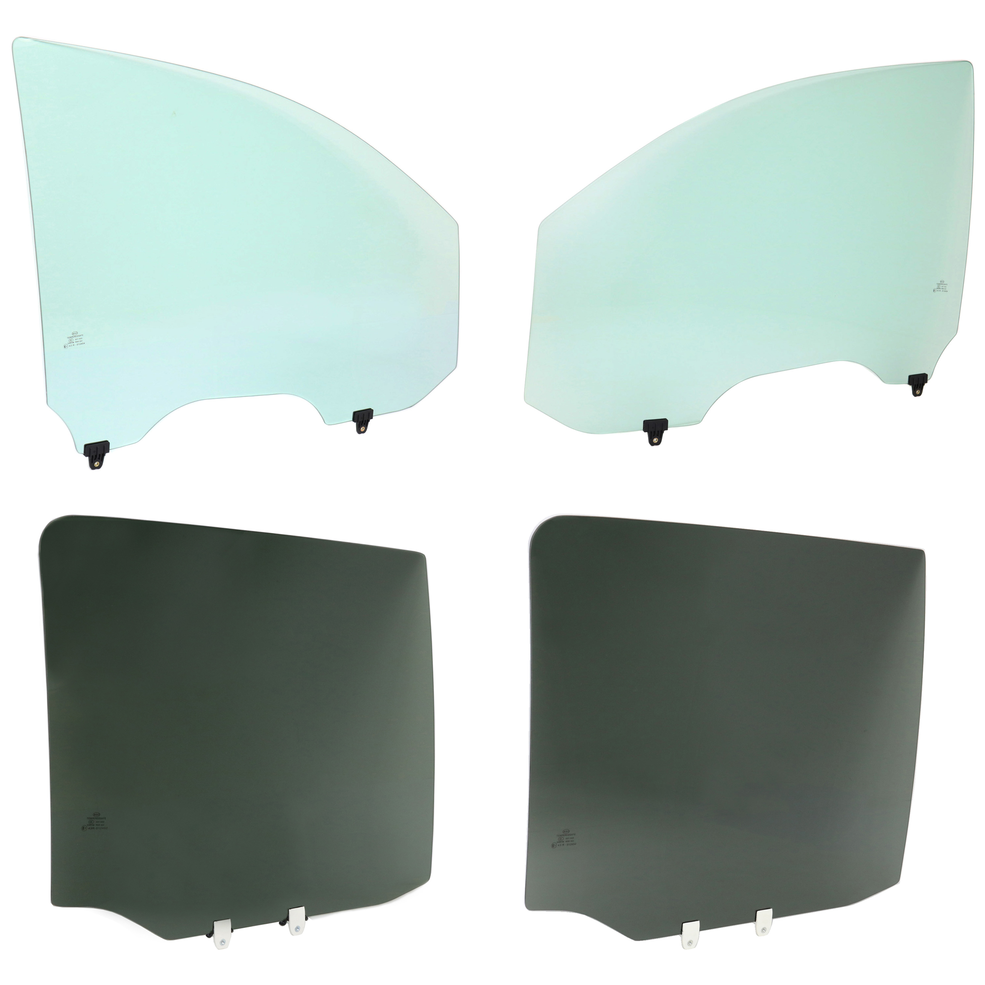 AM NISSAN TITAN 04-15 FRONT AND REAR DOOR GLASS RH AND LH Front Green Tint Rear Gray Tint Privacy Set of 4 SKU SET JN480109-4 OEM 803007S000 FD21945GTYN 803017S