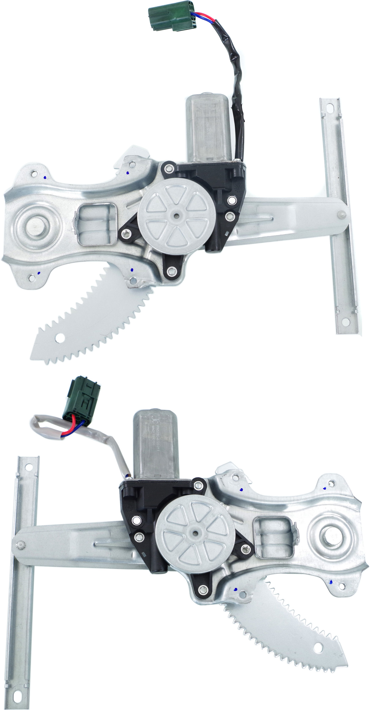 AM JUKE 11-15 REAR WINDOW REGULATOR RH AND LH Power w Motor SKU SET JN491713 Partslink NI1550134 NI1551134 OEM 827201U600 PFM 827211U600 PFM