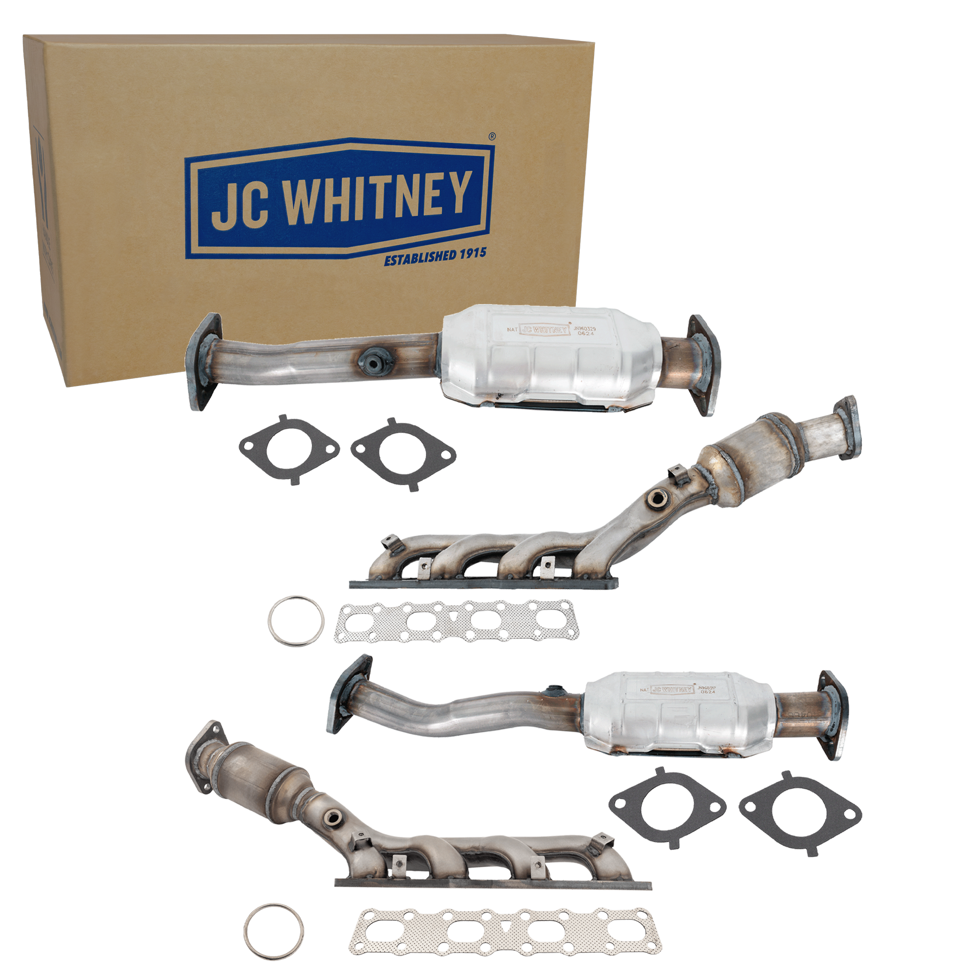 AM TITAN 04-15 QX56-04-10 CATALYTIC CONVERTER Front and Rear RH and LH 8 Cyl. 5.6L Engine w Exhaust Manifold SKU SET JN960329-4