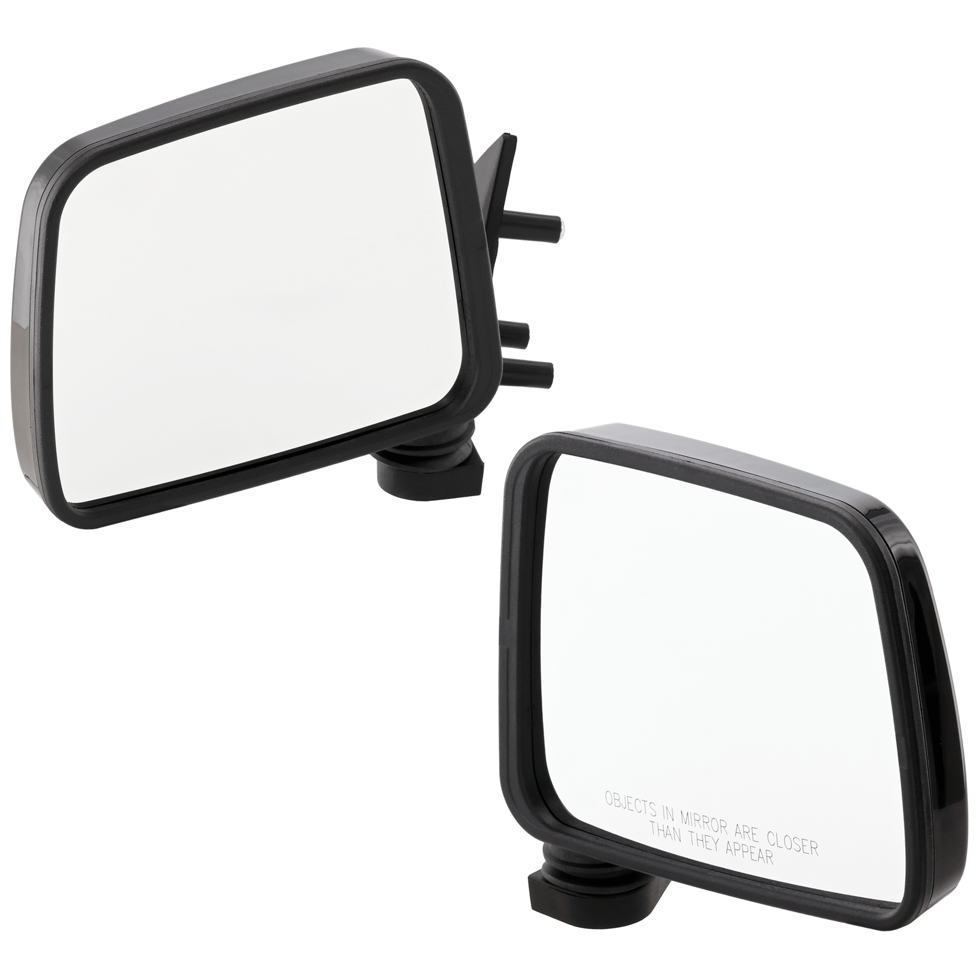 AM NISSAN PICKUP 86-97 MIRROR RH AND LH Manual Adjust Manual Folding Non Heated Paintable Pedestal Mount Type SKU SET JNS10R Partslink NI1320106 NI1321106 OEM 9630211G7A K630111G26