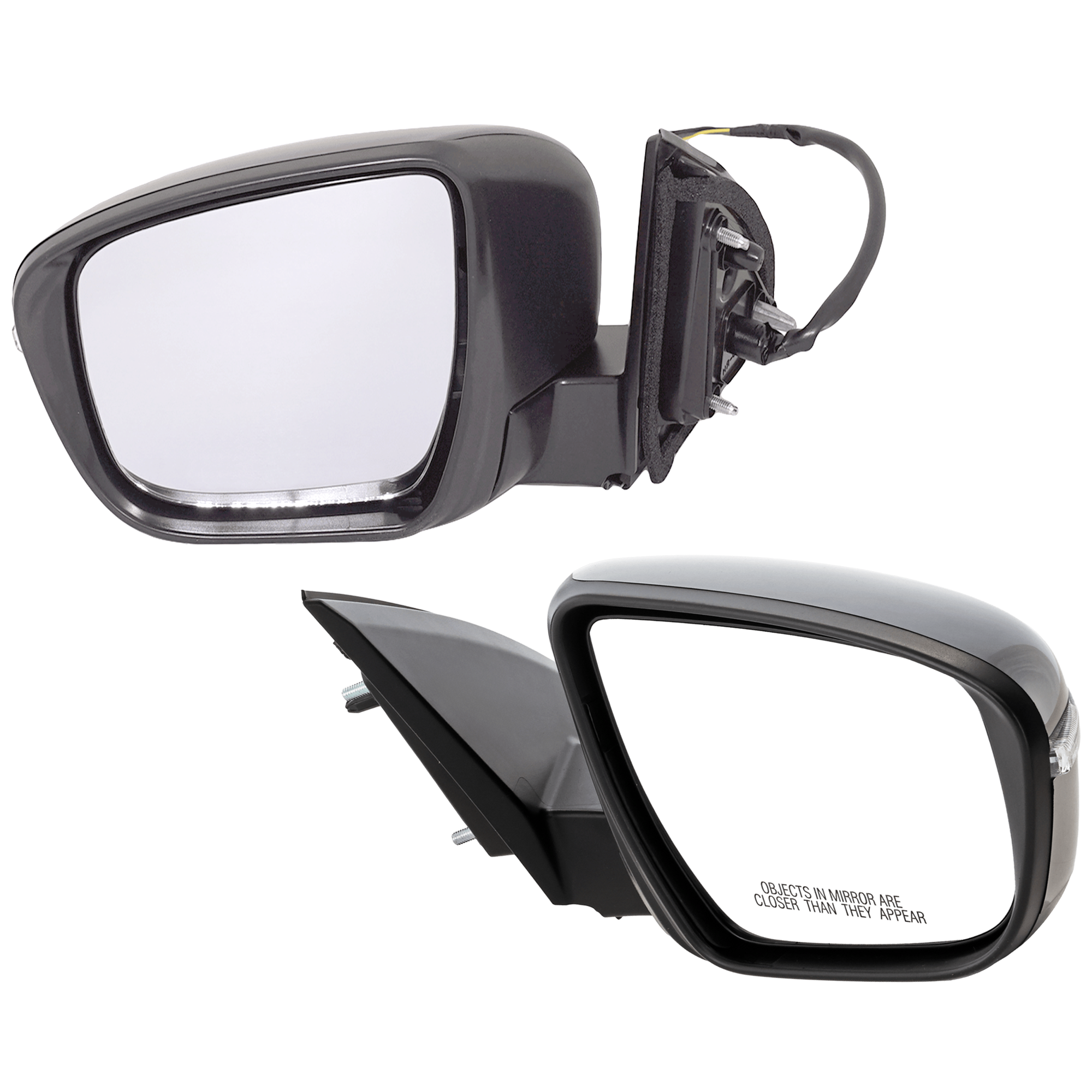 AM ROGUE SPORT 17-19 MIRROR RH AND LH Power Manual Folding Non Heated Paintable w Signal Light No Auto dimming BSD and Memory SV Model SKU SET JNS183ER S Partslink NI1320300 NI1321300 OEM 963016MA0A PFM 963026MA0A PFM