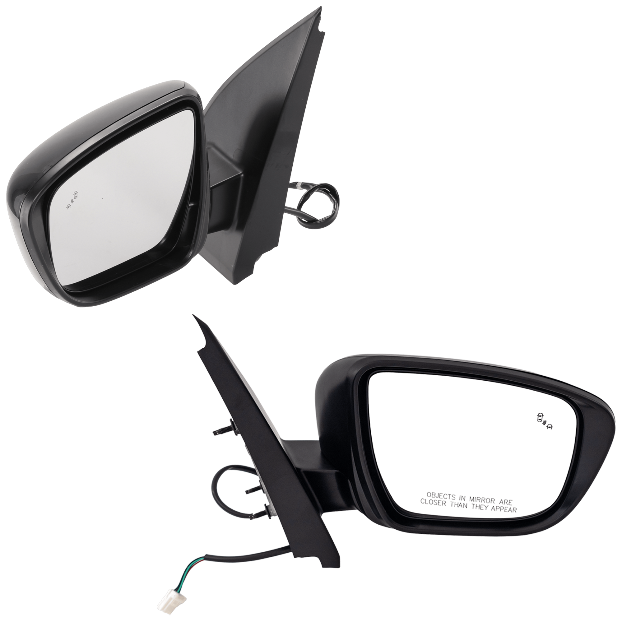 AM FRONTIER 22-24 MIRROR RH AND LH Power Manual Folding Non Heated Paintable w BSD Turn Signal Light No Memory Puddle Light Auto Dimming Crew Extended Cab SKU SET JNS215ER S Partslink NI1320338 NI1321338 OEM 963019BU1A PFM 963029BU1A PFM