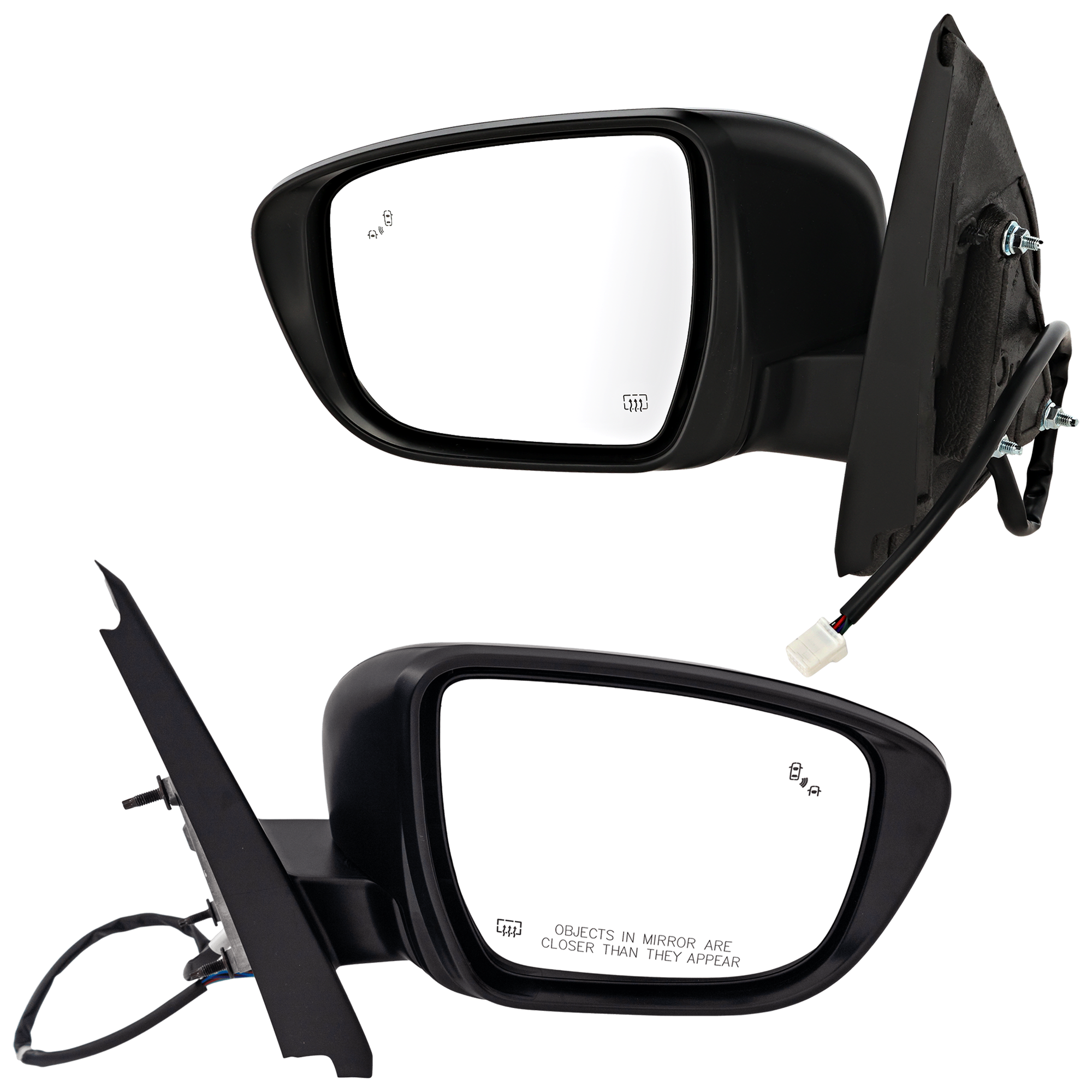 AM FRONTIER 22-24 MIRROR RH AND LH Power Manual Folding Heated Paintable w BSD Turn Signal Light No Memory Puddle Light Auto Dimming Crew Extended Cab SKU SET JNS216ER S Partslink NI1320339 NI1321339 OEM 963019BU2A PFM 963029BU2A PFM