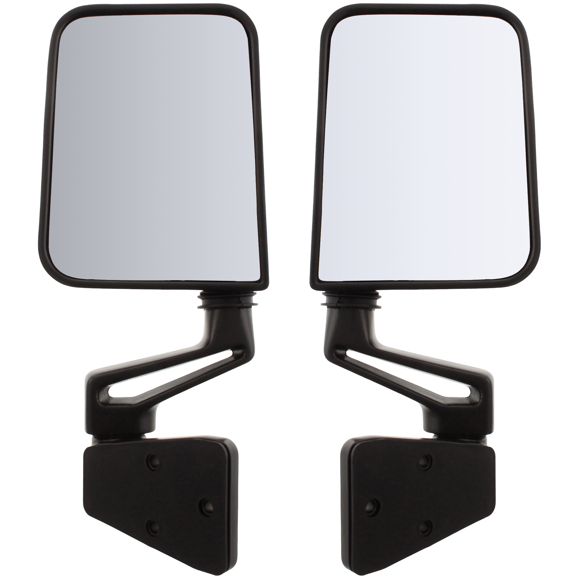 AM WRANGLER 87-02 MIRROR RH AND LH Manual Adjust Manual Folding Non Heated Paintable Metal Housing w Hollow Arm SKU SET JP12R Partslink CH1320102 CH1320296 CH1321102 CH1321296 OEM 55027207-68084718AA 55027208