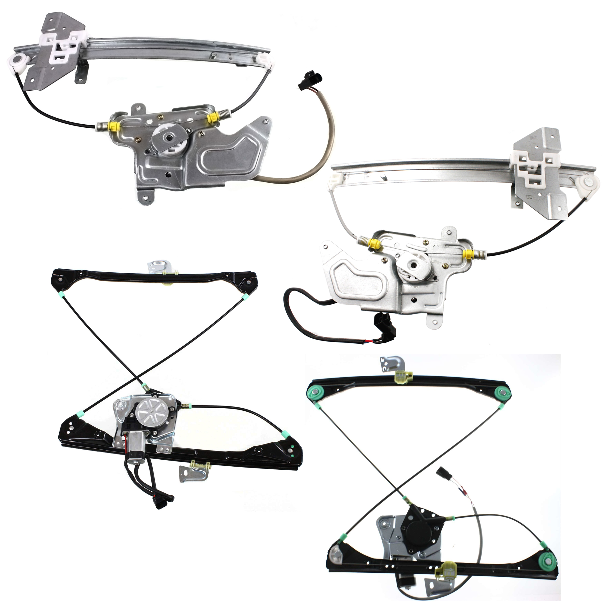 AM ALERO 99-04 GRAND AM 99-05 FRONT AND REAR WINDOW REGULATOR RH AND LH Power w Motor Sedan SKU SET JP462903-4 Partslink GM1350122 GM1351122 GM1550104 GM1551104 OEM 22702137-22702138-22730702-227