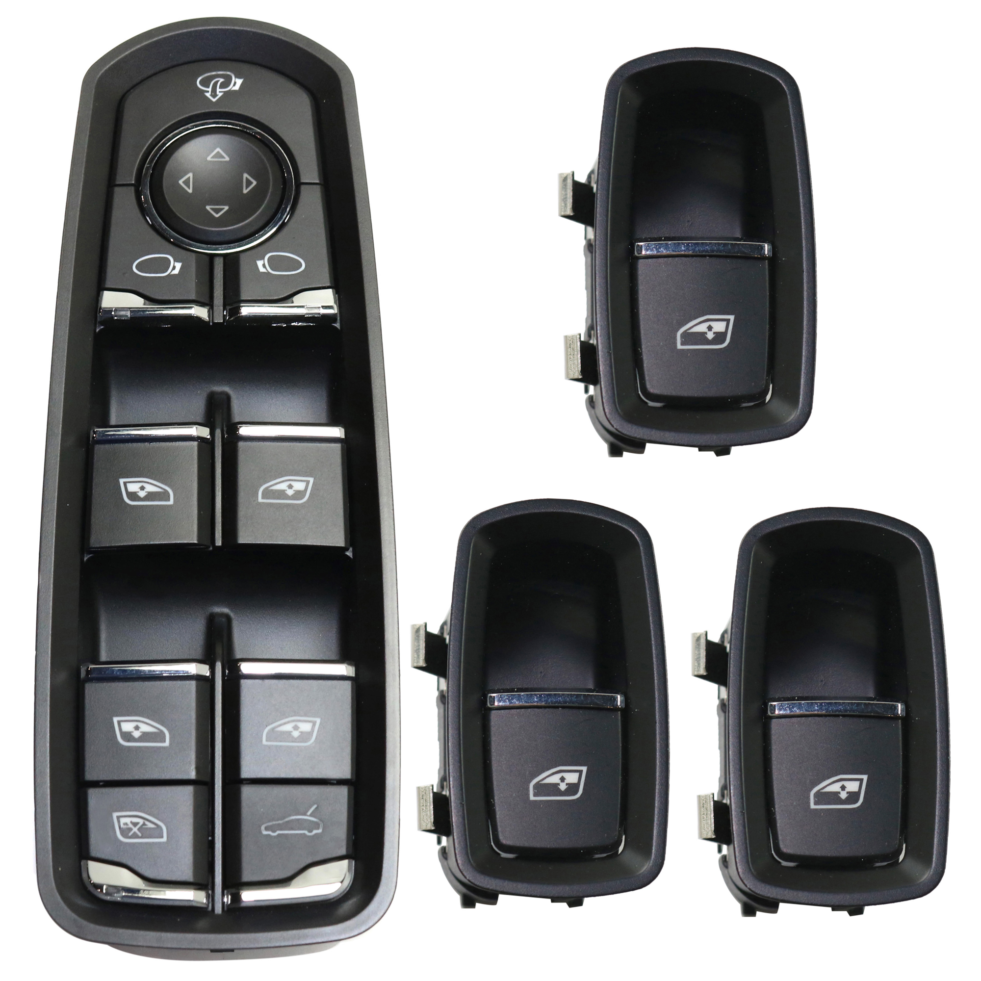 AM PANAMERA 10-15 FRONT AND REAR WINDOW SWITCH RH AND LH Set of 4 SKU SET JP505215-4 OEM 1S17410-7PP959858HDML 7PP95985