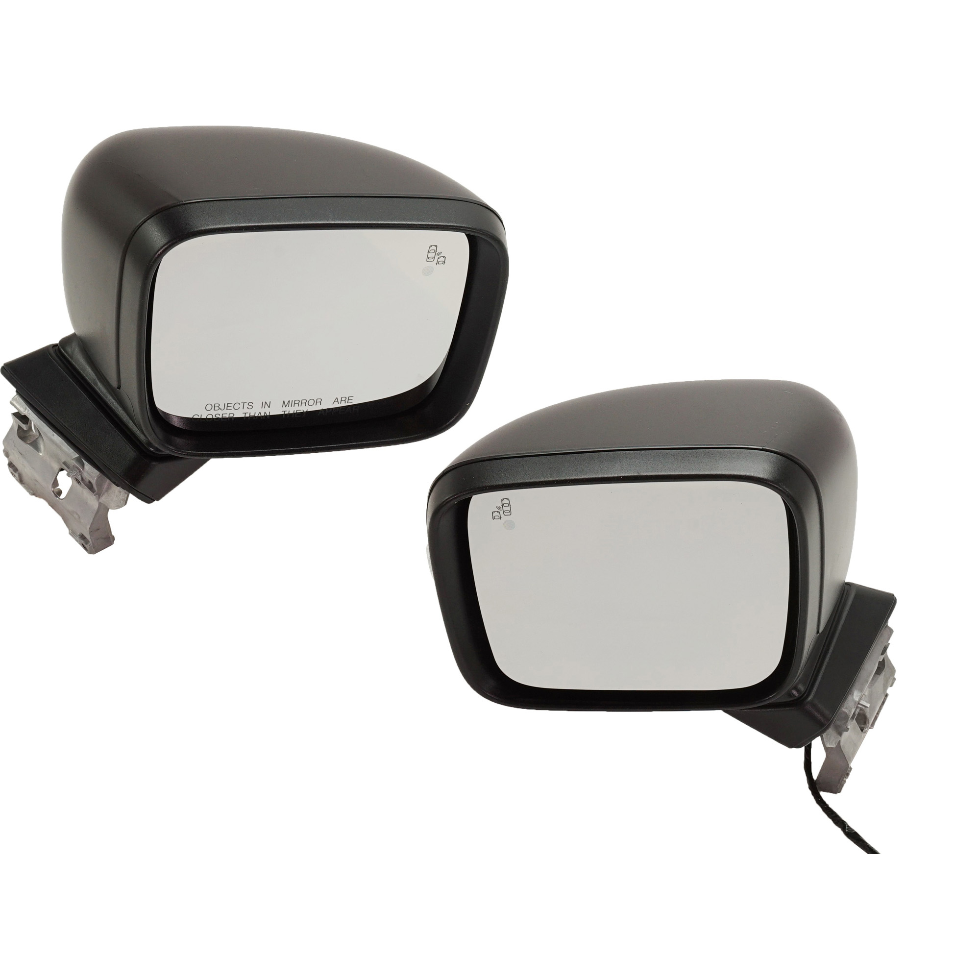 AM RENEGADE 15-23 MIRROR RH AND LH Power Manual Folding Heated Textured w BSD Prong Connector w 6 Hole 6 Pin Plug Side Object Sensor and Signal Light SKU SET JP82ER S Partslink CH1320482 CH1321482 OEM 5VY89LXHAA 5XA10LS1AA 5VY90LXH