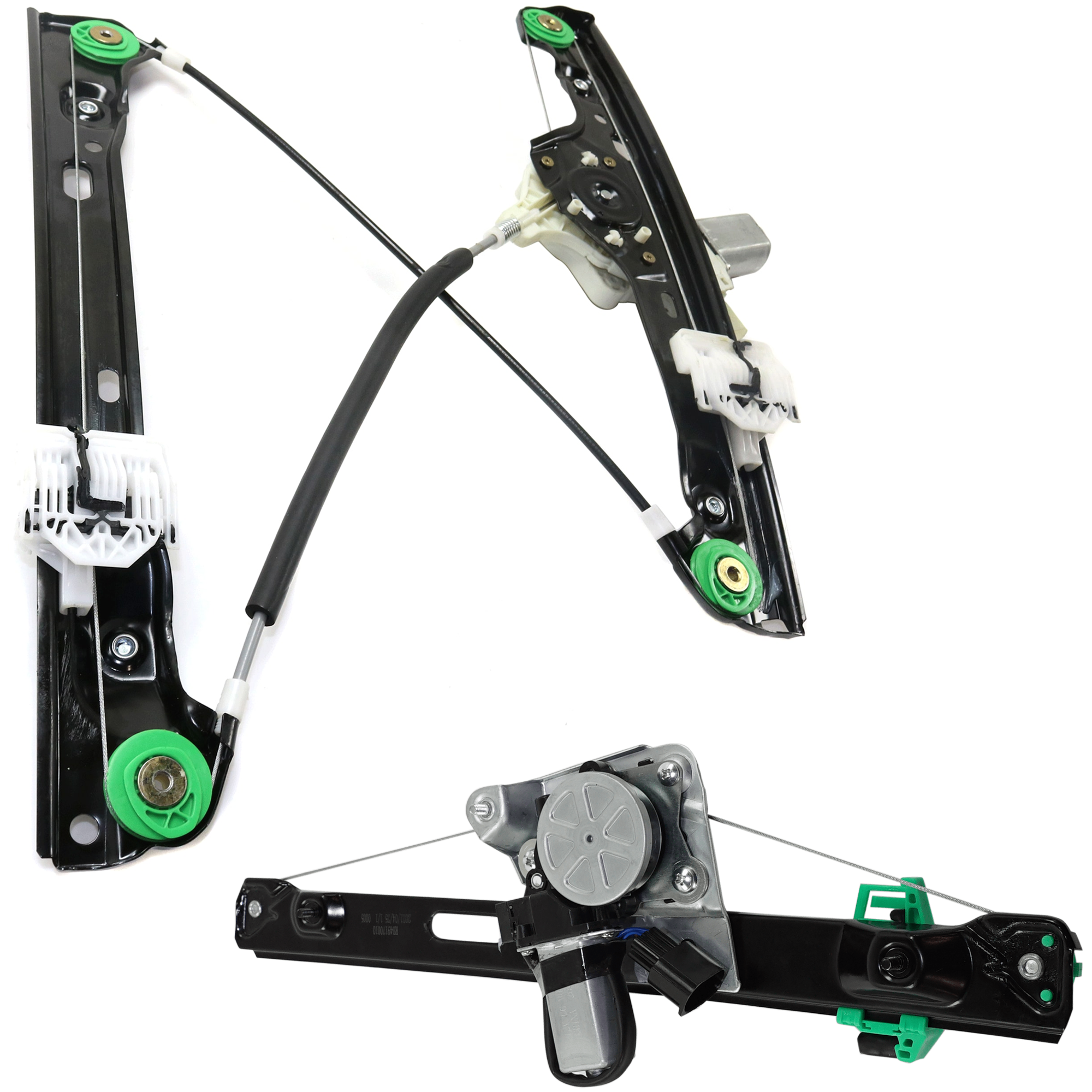 AM 323I 06-11 FRONT AND REAR WINDOW REGULATOR LH Power w Motor 06-11 Sedan Wagon SKU SET JRB46290008 Partslink BM1350134 OEM 51337140587 PFM 51357140589 PF