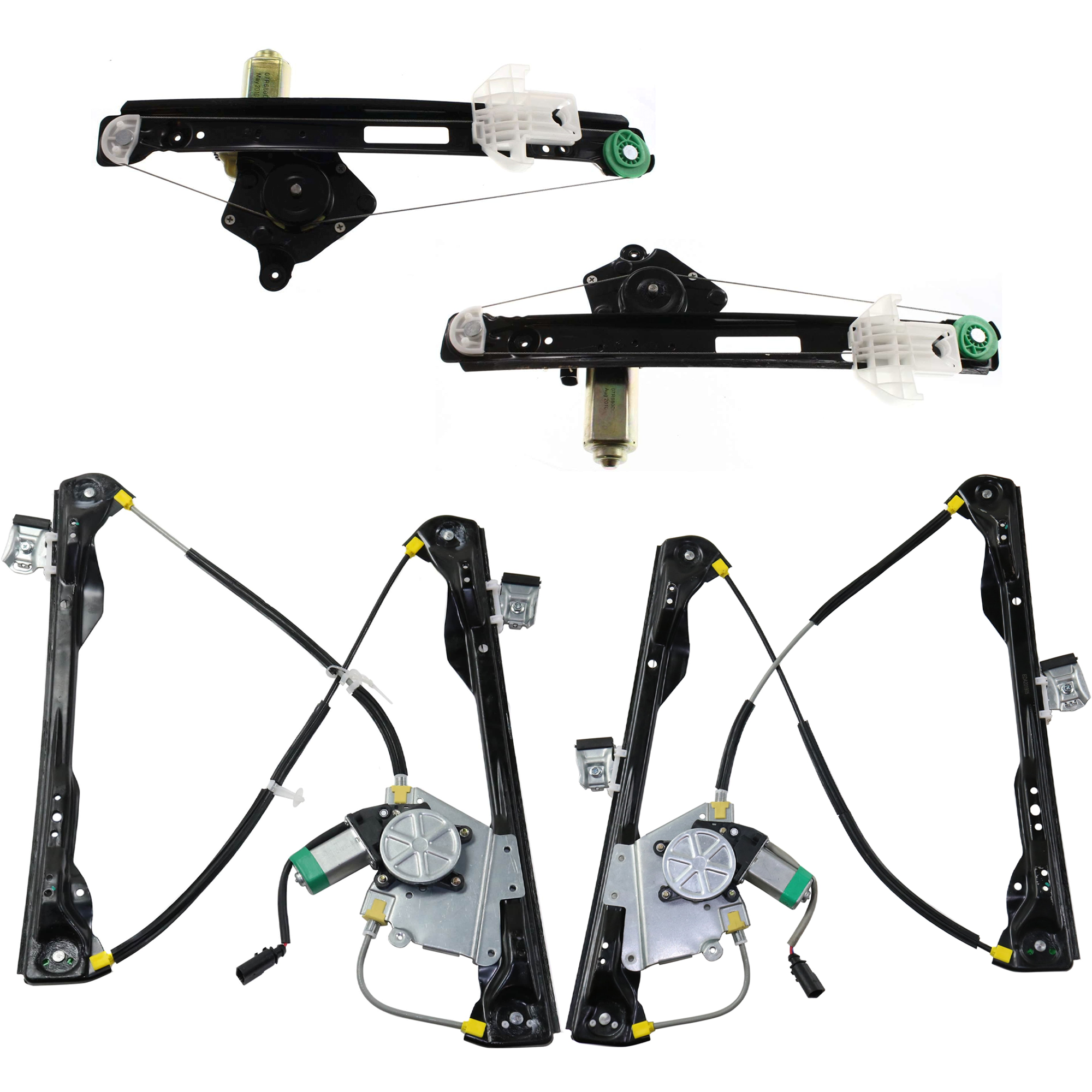 AM FOCUS 00-07 FRONT AND REAR WINDOW REGULATOR RH AND LH Power w Motor SKU SET JRBF462901-4 Partslink FO1350132 FO1351132 FO1550112 FO1551112 OEM 6S4Z5423200BB 6S4Z5423201BB 6S