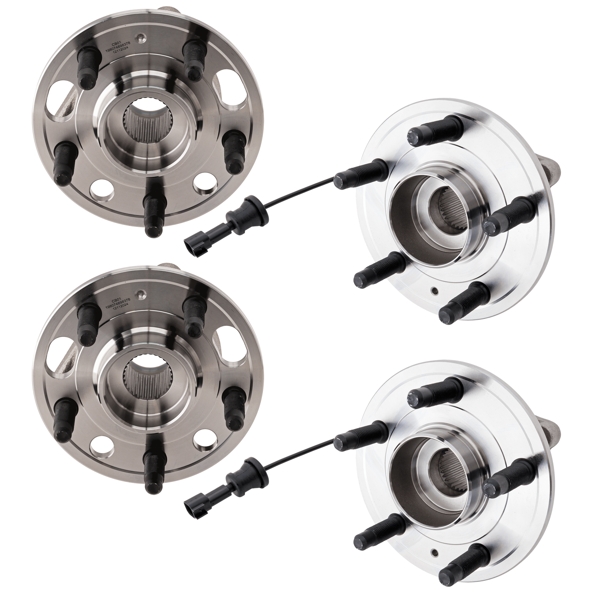 AM EQUINOX TERRAIN 10-17 FRONT AND REAR HUB ASSEMBLY RH AND LH 5 Studs SKU SET JRC28590001-4 OEM 25979186-91258036-94508502
