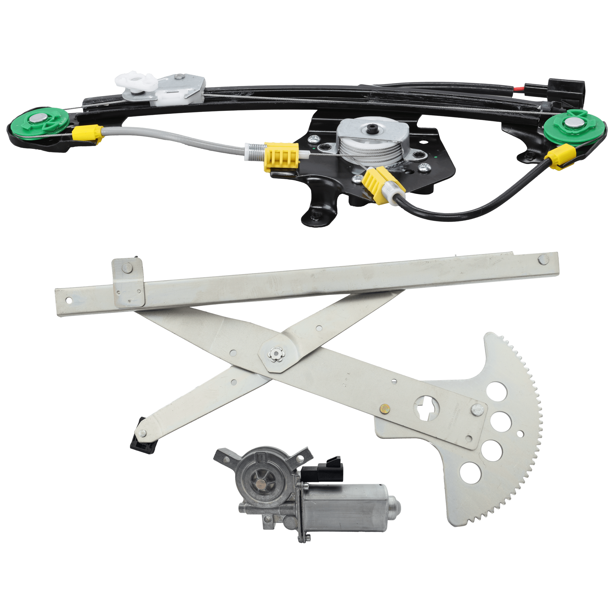 AM MALIBU 97-03 FRONT AND REAR WINDOW REGULATOR LH Power w Motor SKU SET JRC46290110 Partslink GM1350219 GM1550127 OEM 15223280 PFM 22723561 PFM