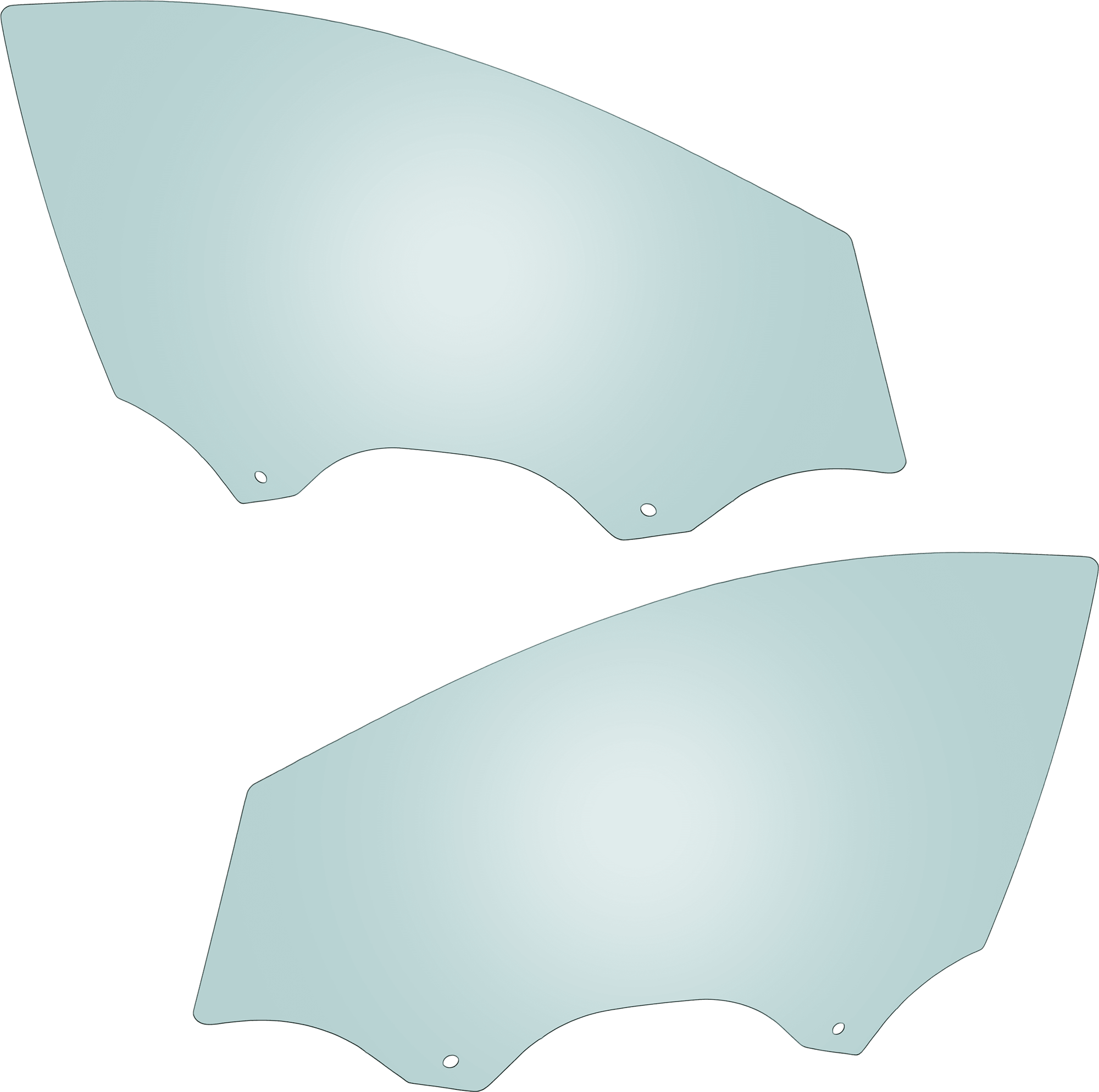 AM MALIBU 17-24 FRONT DOOR GLASS RH AND LH Green Tint w Solar SKU SET JRC48010075 OEM 84283694-84283695