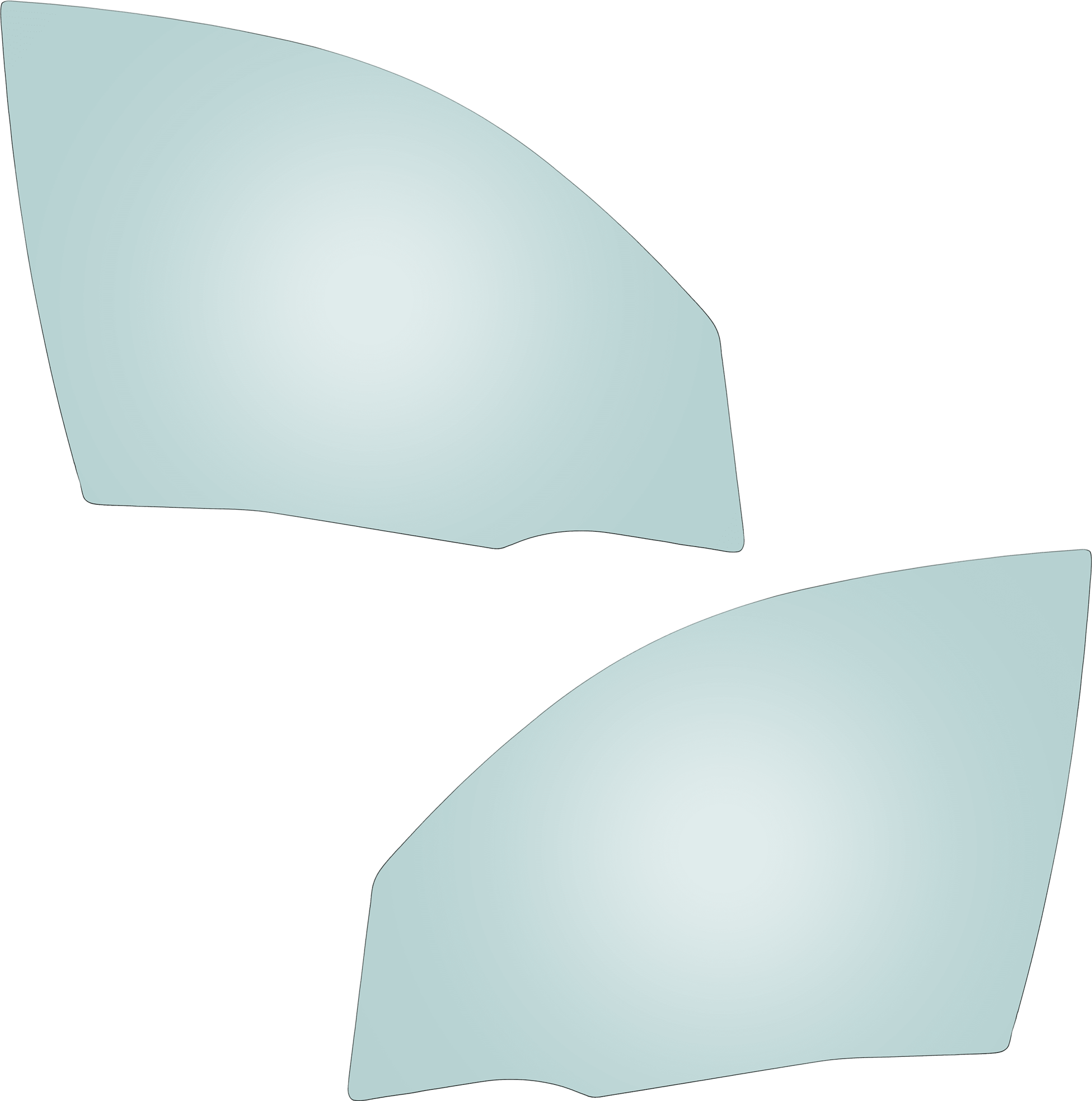 AM CHRYSLER PT CRUISER 01-10 FRONT DOOR GLASS RH AND LH Green Tint w Solar SKU SET JRC48010083 OEM 4724560AB 4724561AB