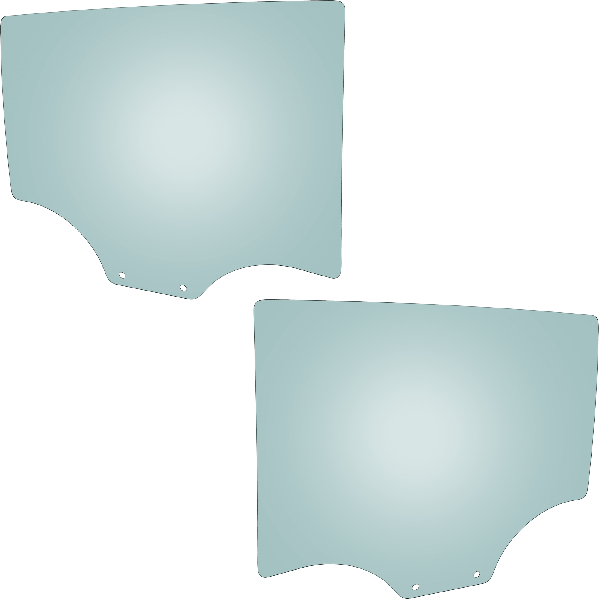 AM CHEVROLET SPART 13-15 REAR DOOR GLASS RH AND LH Green Tint w Solar SKU SET JRC48130027 OEM 95970606-95970607
