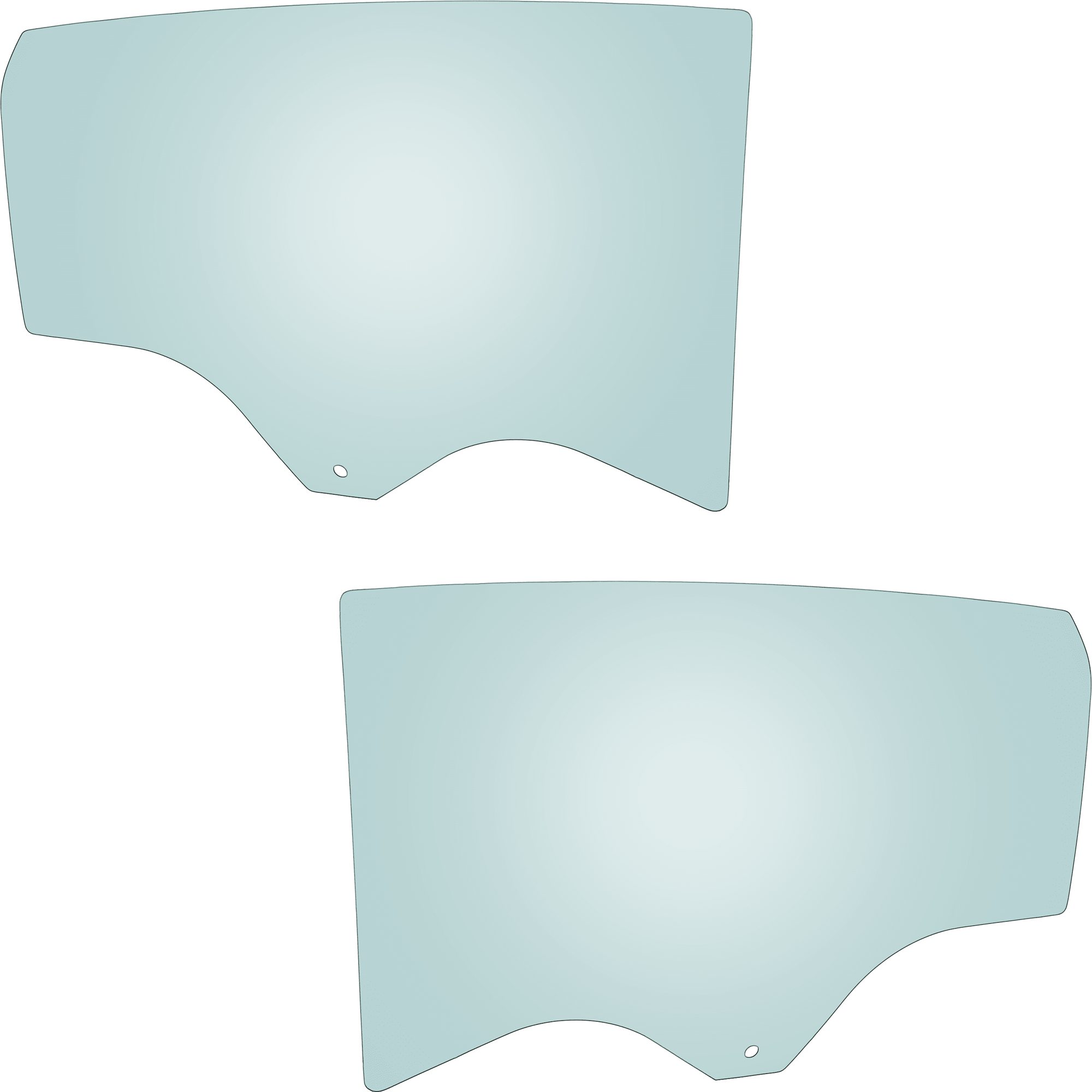 AM MALIBU 16-16 REAR DOOR GLASS RH AND LH Green Tint 4.9mm w Solar SKU SET JRC48130061 OEM 23474697-23474698