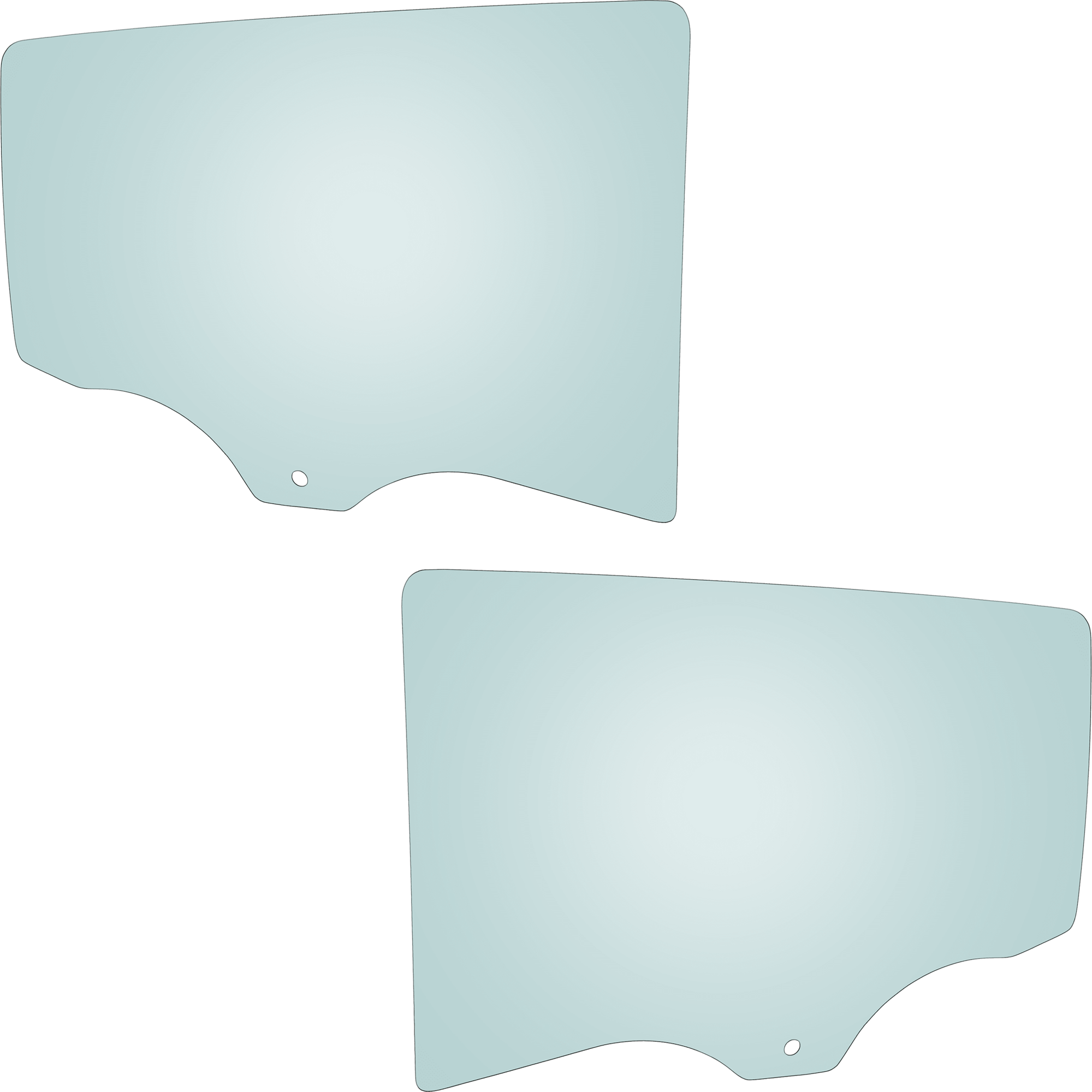 AM CHEVROLET SPARK 16-22 REAR DOOR GLASS RH AND LH Green Tint w Solar SKU SET JRC48130079 OEM 42473443-42473444