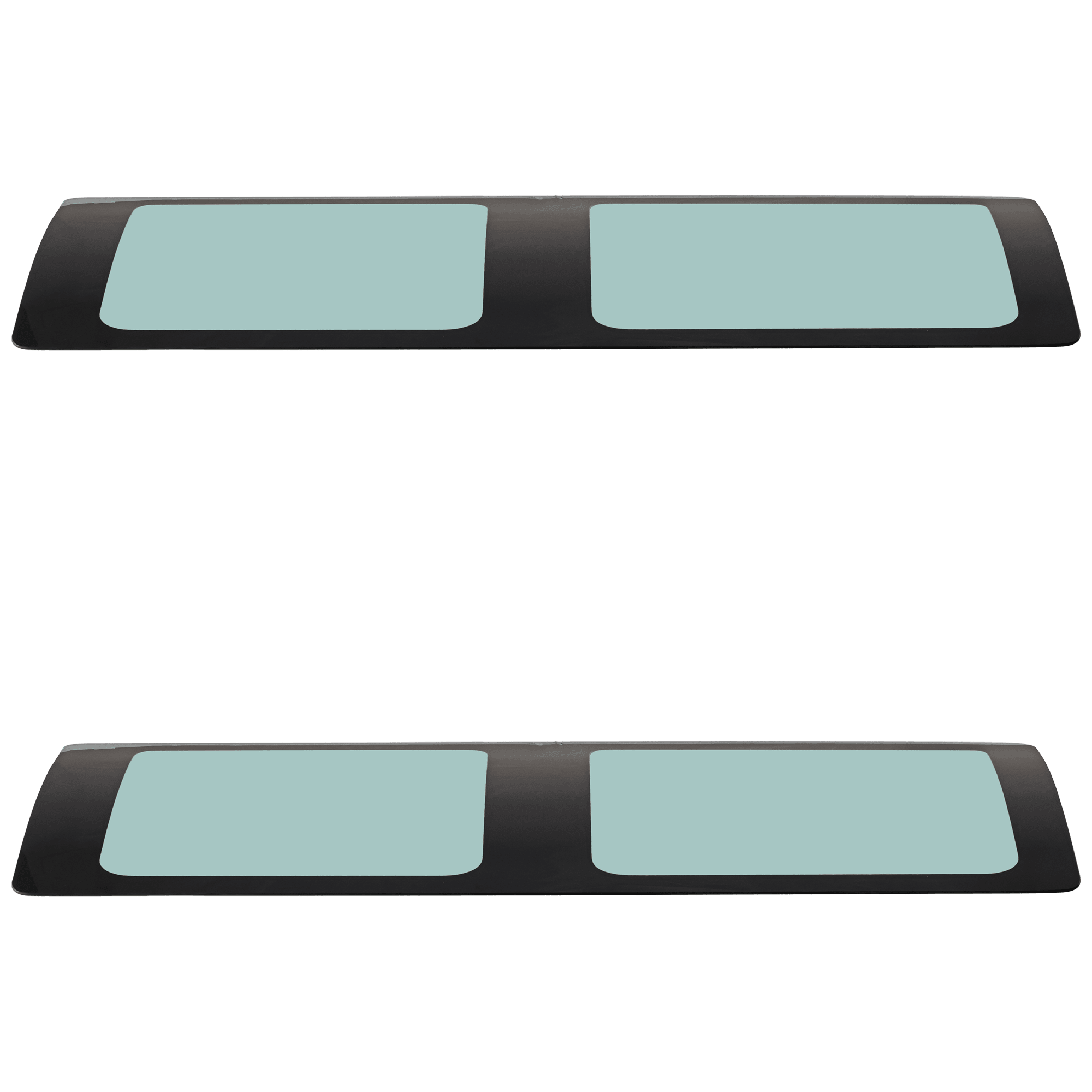 AM CHEVROLET EXPRESS GMC SAVANA 96-23 REAR DOOR GLASS RH AND LH Rear Section Green Tint Stationary Glass w Solar Clip LH w o Hinged Side Door SKU SET JRC48130081-2 OEM 25859064