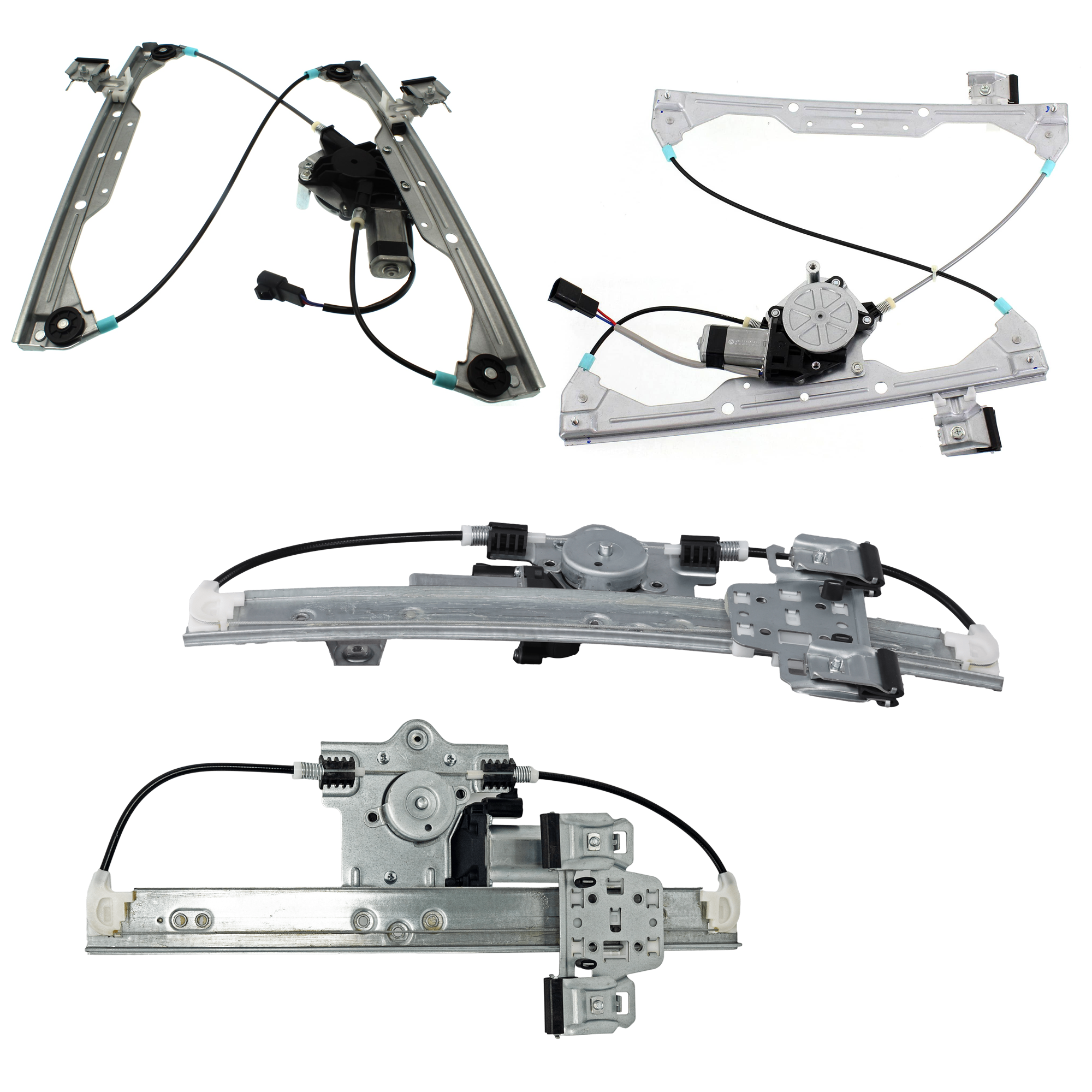 AM HHR 06-11 FRONT AND REAR WINDOW REGULATOR RH AND LH Power w Motor SKU SET JRC49170007-4 Partslink GM1350178 GM1351178 GM1550161 GM1551161 OEM 22714331-22714332-22714333-227