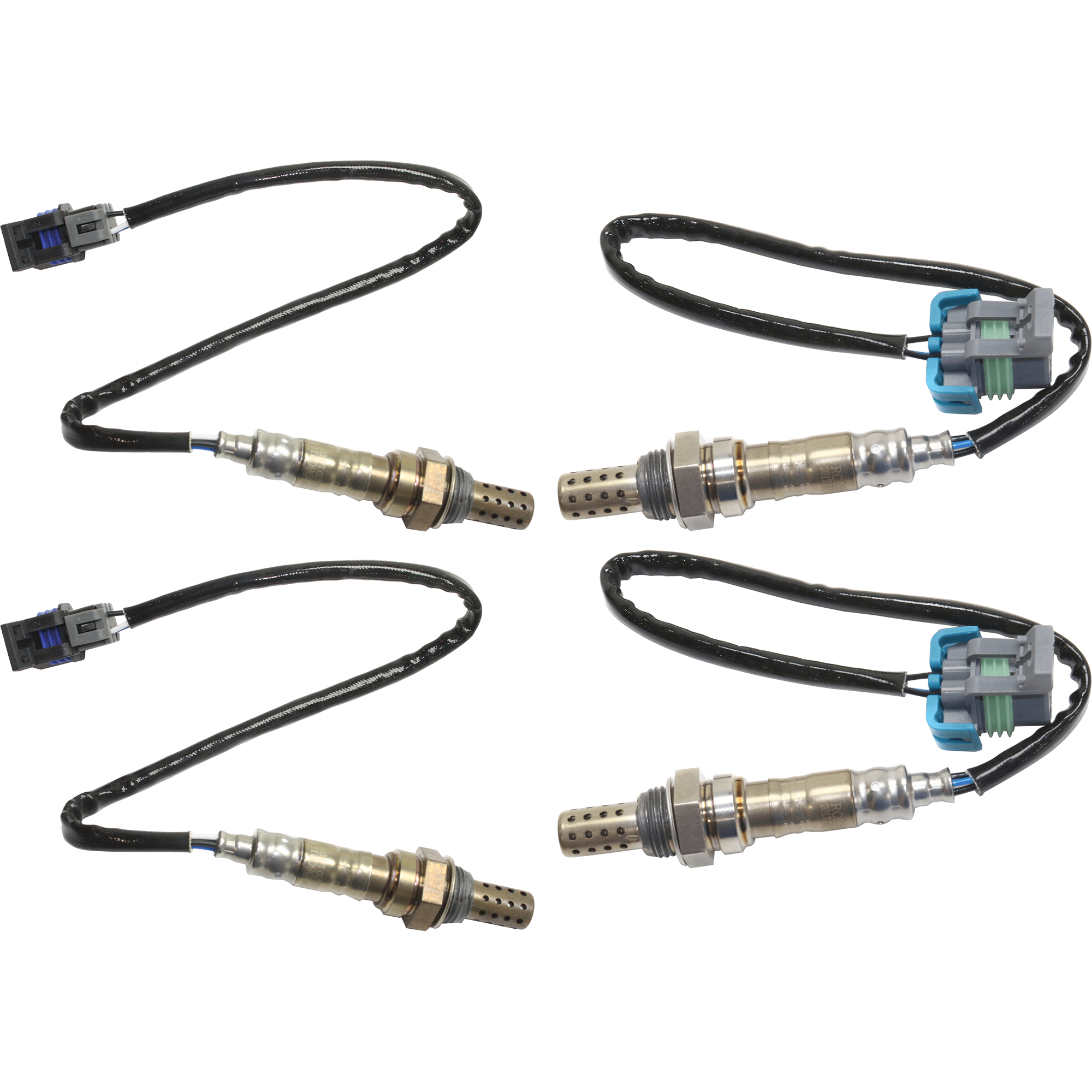 AM SIERRA SILVERADO 1500-06-06 CLASSIC 07-07 OXYGEN SENSOR Set of 4 Before and After Catalytic Converter RH and LH 4 Wires SKU SET JRC96090001-4 OEM 12599204-12599866