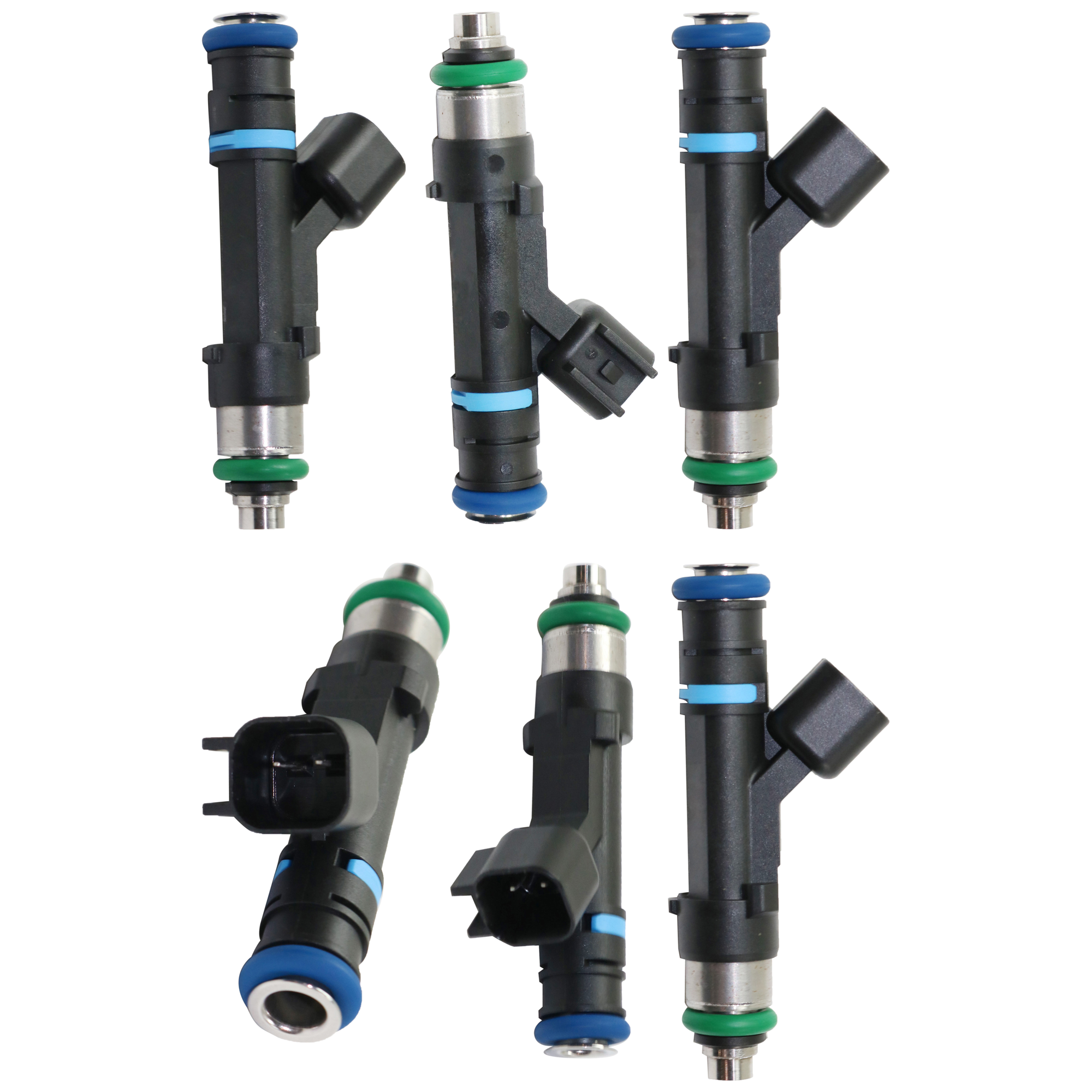 AM DAKOTA 04-11 RAM 1500-04-12 FUEL INJECTOR Set of 6-6 Cyl 3.7L eng. GAS 2 Male Blade type Terminals SKU SET JRD31430003-6 OEM 53032701AA RL032701AA