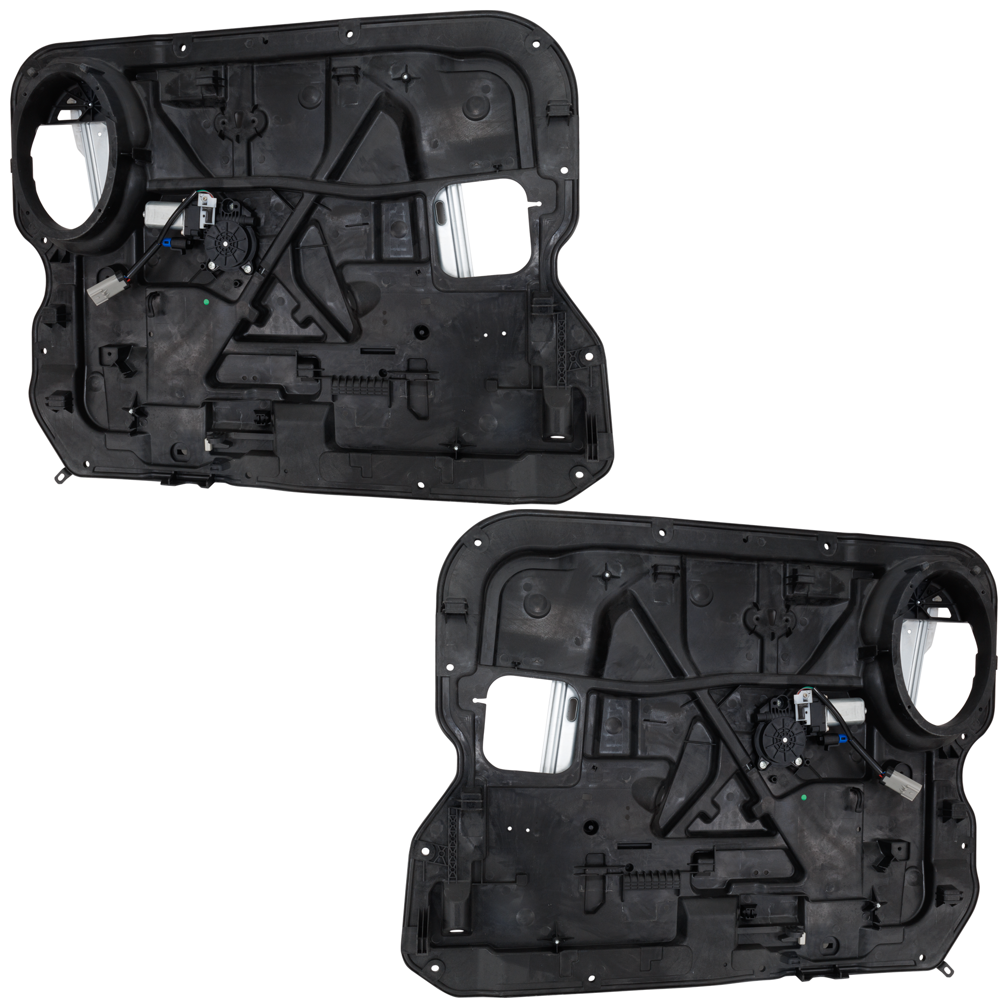 AM RAM FULL SIZE P U 09-20 FRONT WINDOW REGULATOR RH AND LH Carrier Module Power w Motor Crew Extend Cab includes 19-22 Ram 1500 Classic SKU SET JRD46290017 Partslink CH1350185 OEM 68044848AB PFM 68171826AD PFM