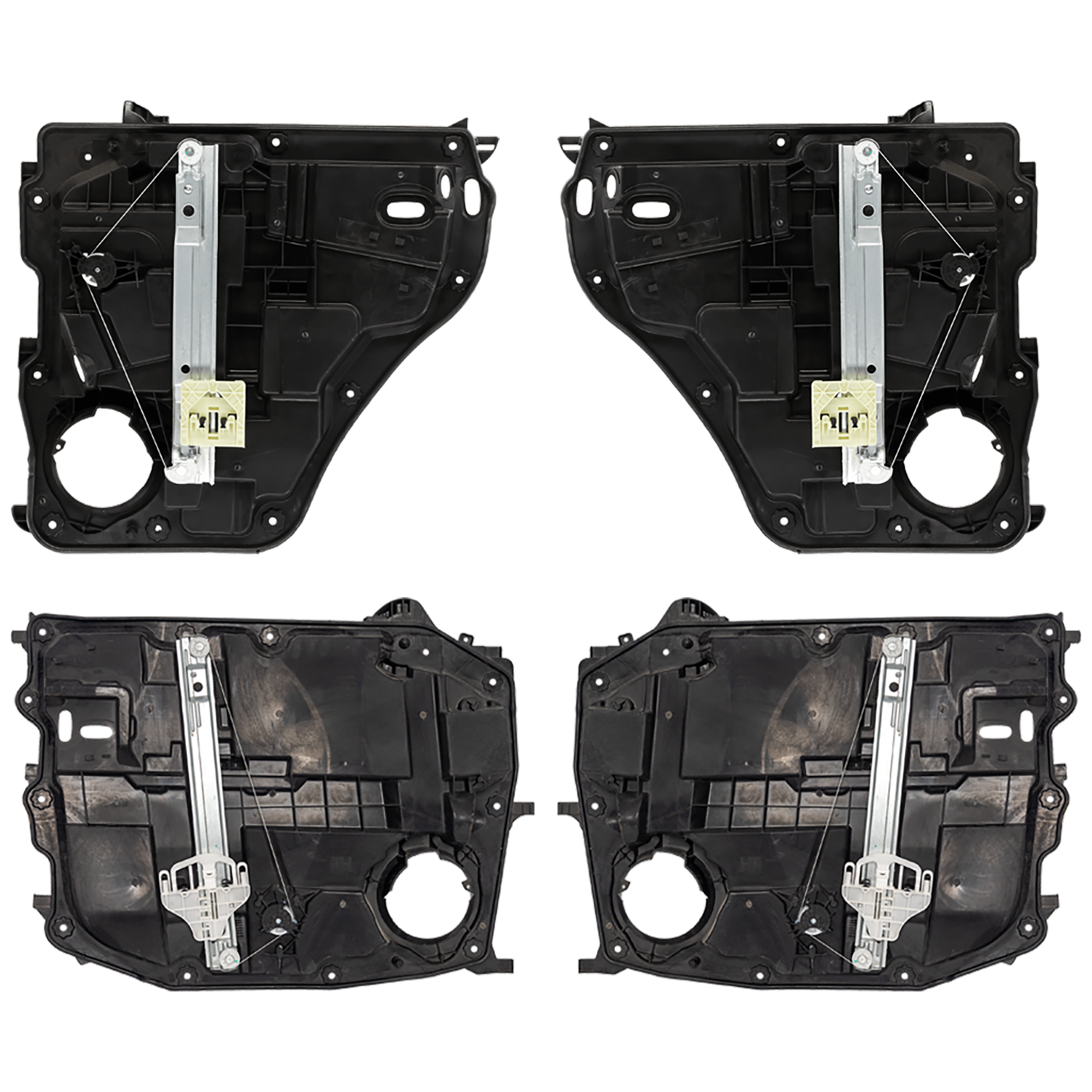 AM NITRO 07-11 FRONT AND REAR WINDOW REGULATOR RH AND LH Power w Motor and Panel SKU SET JRD49170007-4 Partslink CH1350167 CH1351167 OEM 68004820AA PFM 68004821AA PFM