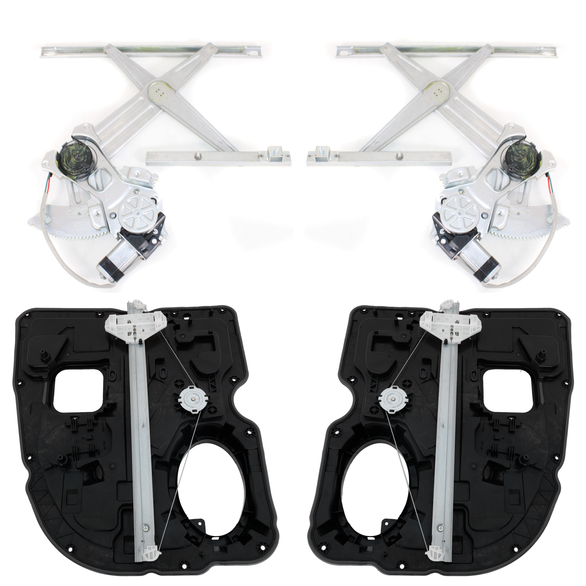 AM RAM 1500 P U 09-09 FRONT AND REAR WINDOW REGULATOR RH AND LH Power w Motor Extended Cab SKU SET JRD49170017-4 Partslink CH1350134 CH1351134 OEM 55275598AC 55275599AC 68045170