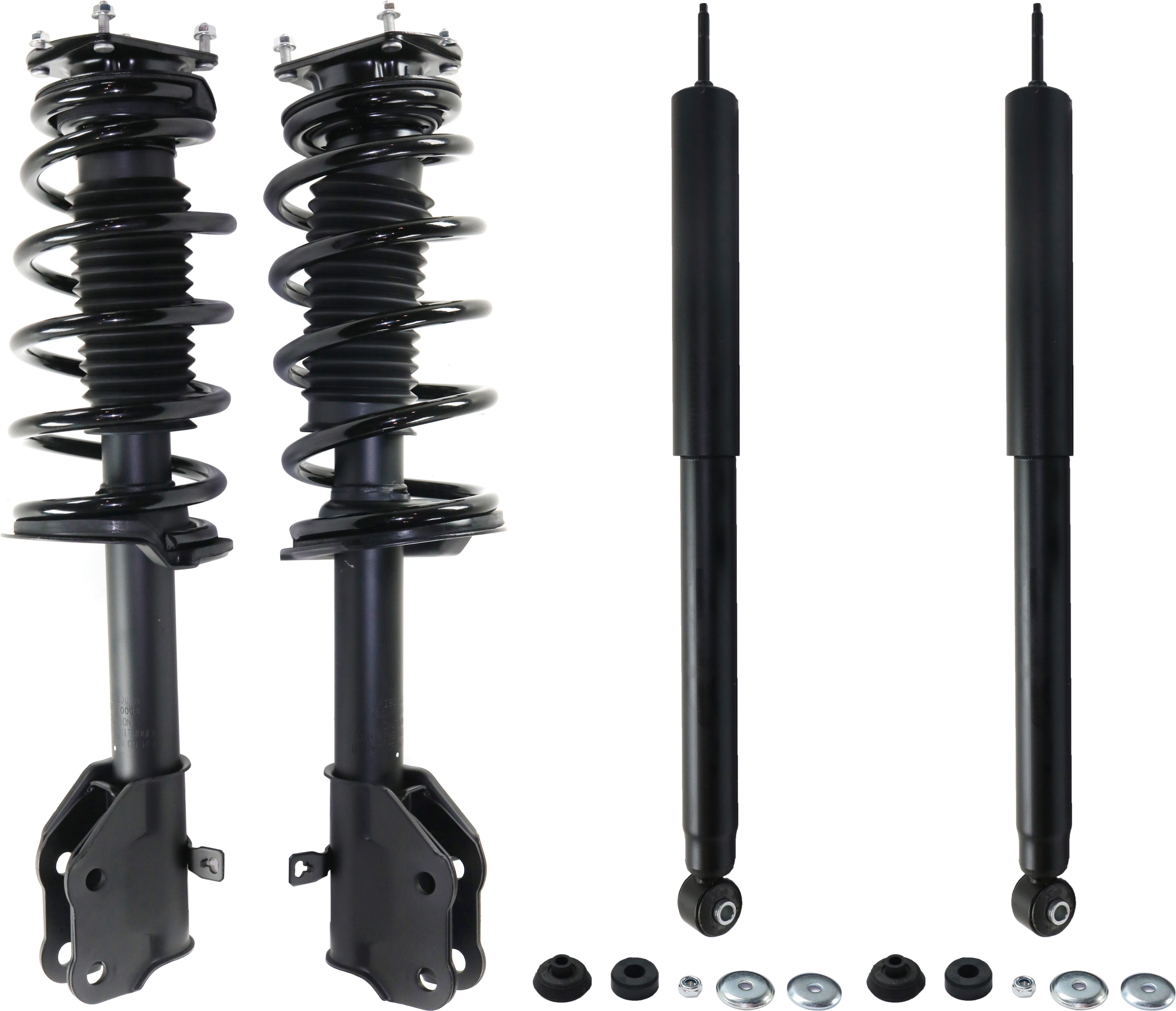 AM EDGE MKX 07-10 FRONT AND REAR SHOCK AND FULLY LOADED STRUT RH AND LH Gas Charged Twin tube Set of 4 SKU SET JRF28050017-4 OEM 11983-11995-172889-811630