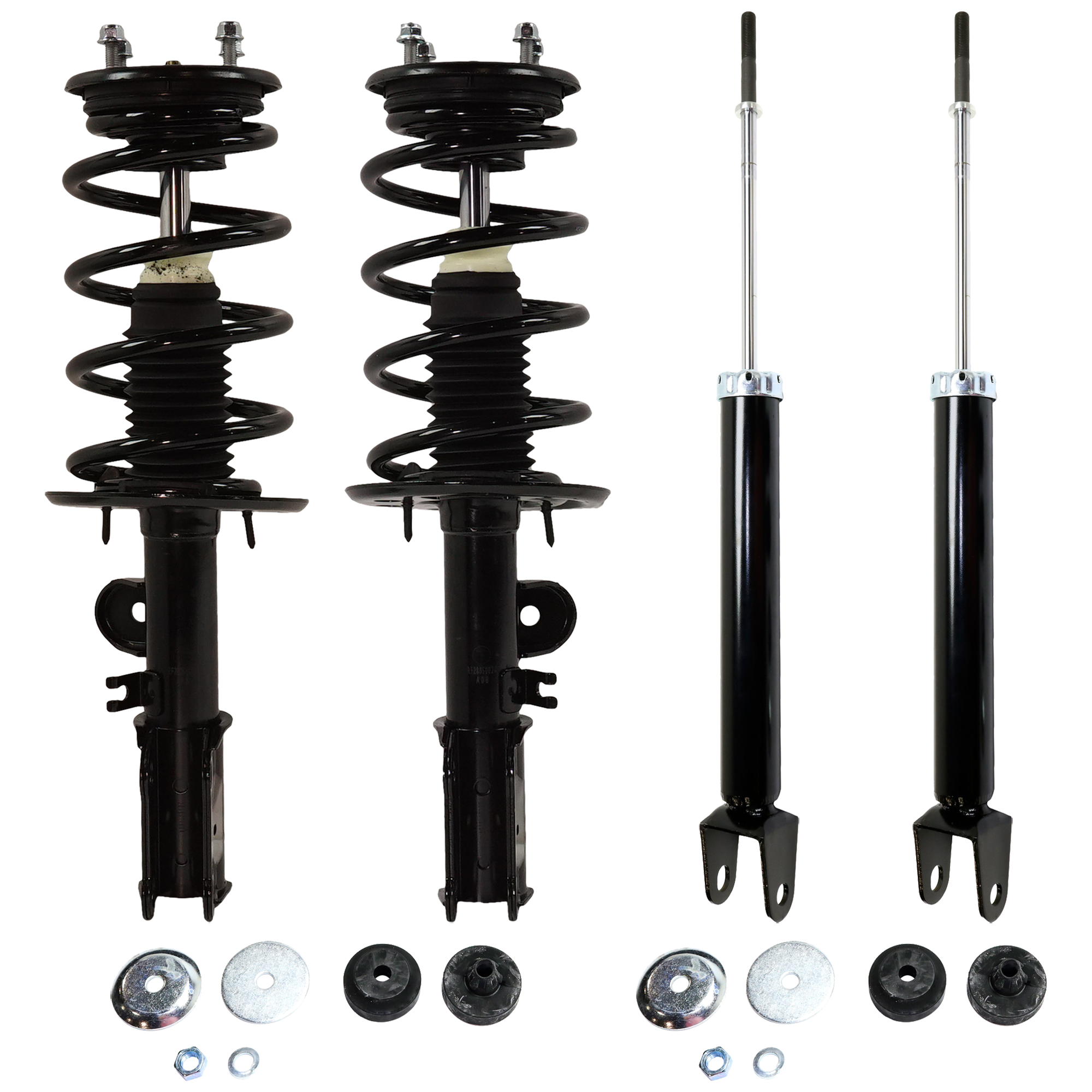 AM TAURUS 13-19 FRONT AND REAR SHOCKS AND LOADED STRUTS RH AND LH Gas Charged Twin tube Excludes SHO Models Set of 4 SKU SET JRF28050023-4 OEM 172653-817136-2701634949-13334