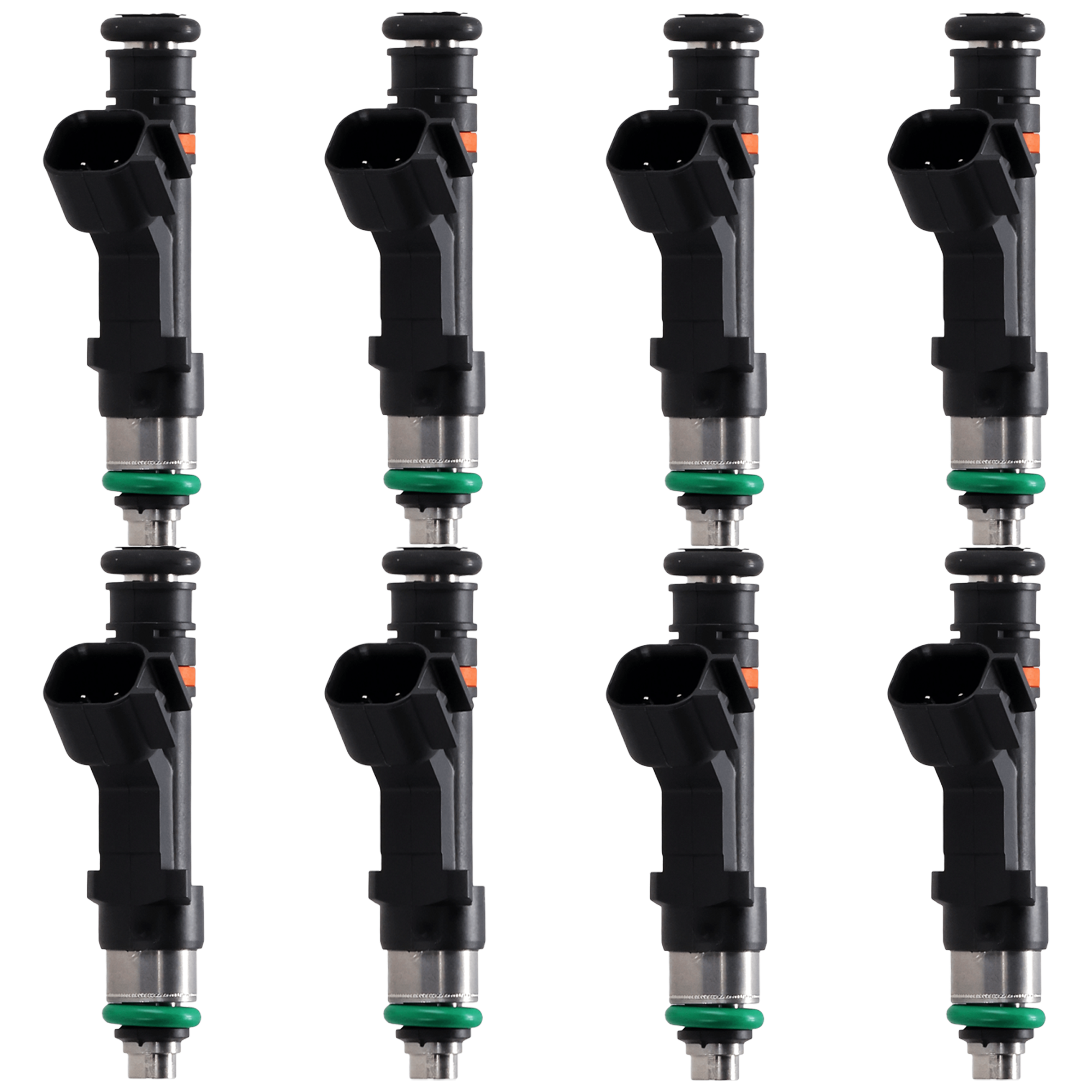 AM F 150-04-04 FUEL INJECTOR 2 Male Blade Terminal Top Feed System Type Set of 8 SKU SET JRF31430021-8 OEM 3L3Z9F593DA