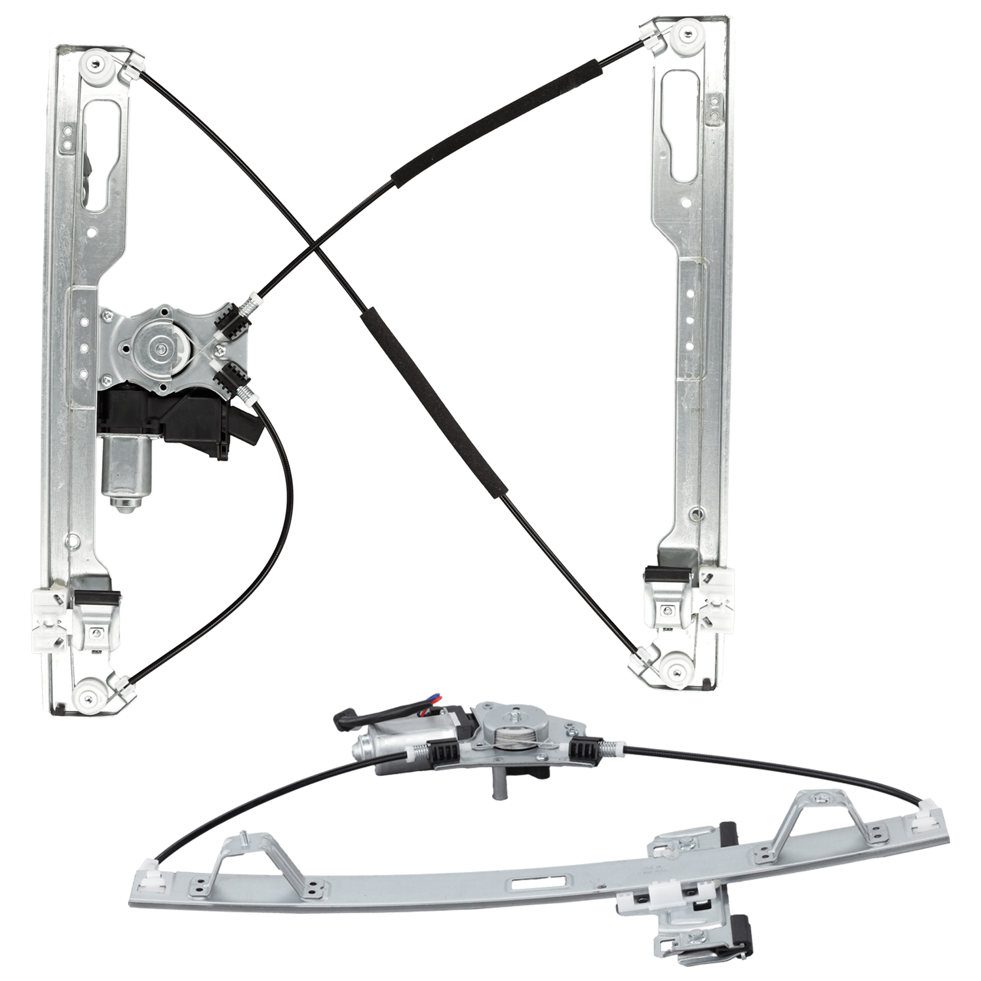 AM F 150-11-14 FRONT AND REAR WINDOW REGULATOR LH Power w Motor Extended Cab New Body Style SKU SET JRF46290042 B Partslink FO1550127 OEM AL3Z1827001A BL3Z1523201A BL3Z