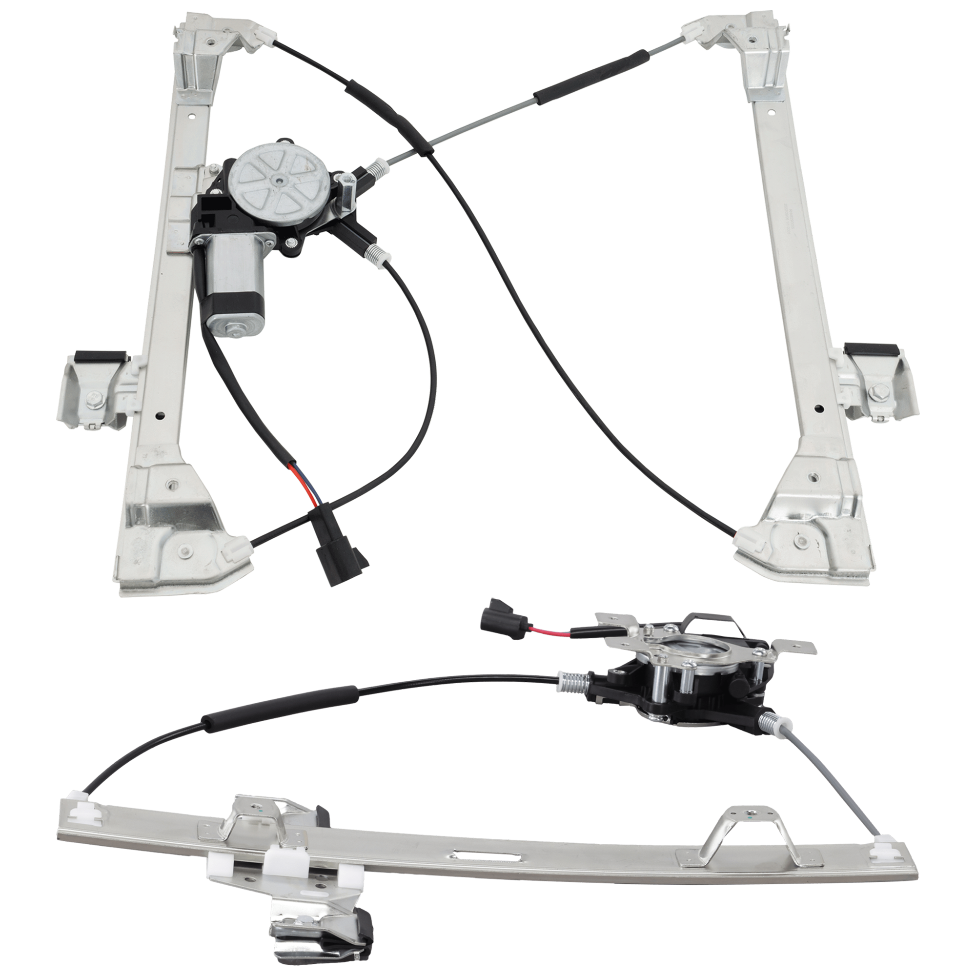 AM H2-03-09 FRONT AND REAR WINDOW REGULATOR RH Power w Motor Base Model SKU SET JRH49170003 A Partslink HU1351102 HU1551100 OEM 10390765-15771354